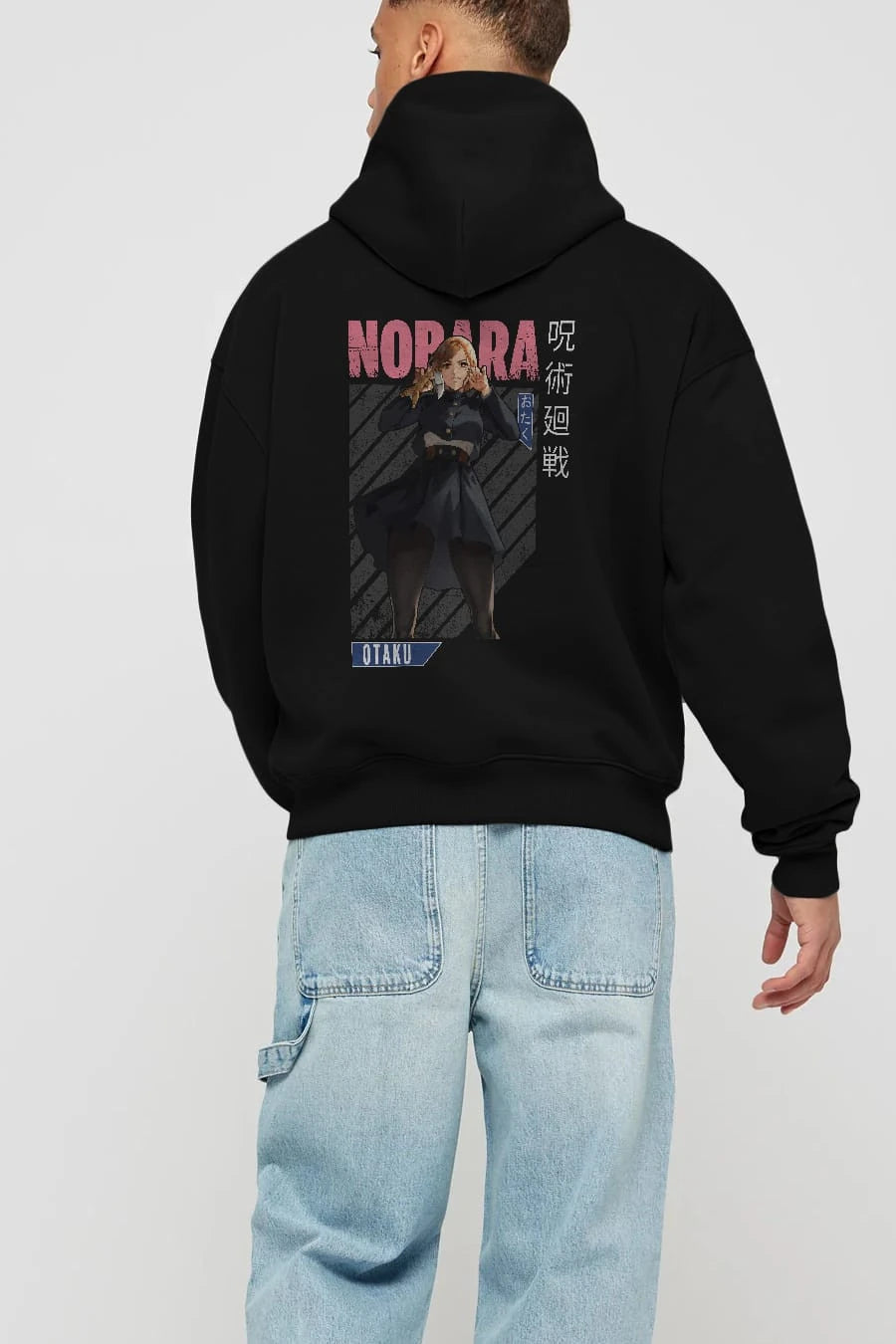 Nobara Kugisaki 4 Anime Arka Baskılı Hoodie Oversize Kapüşonlu Sweatshirt Erkek Kadın Unisex