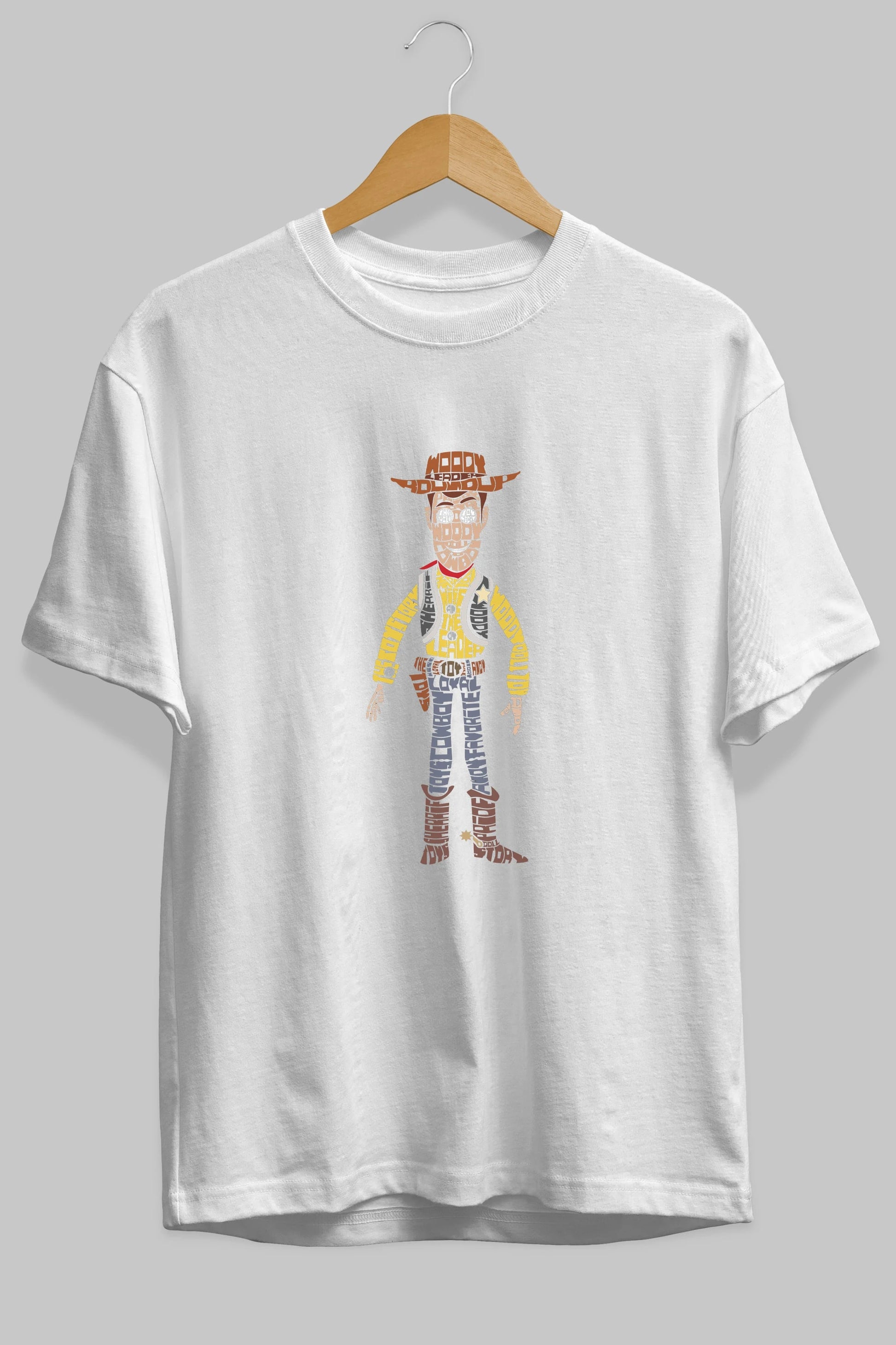 Woody Ön Baskılı Oversize t-shirt %100 pamuk Erkek Kadın Unisex
