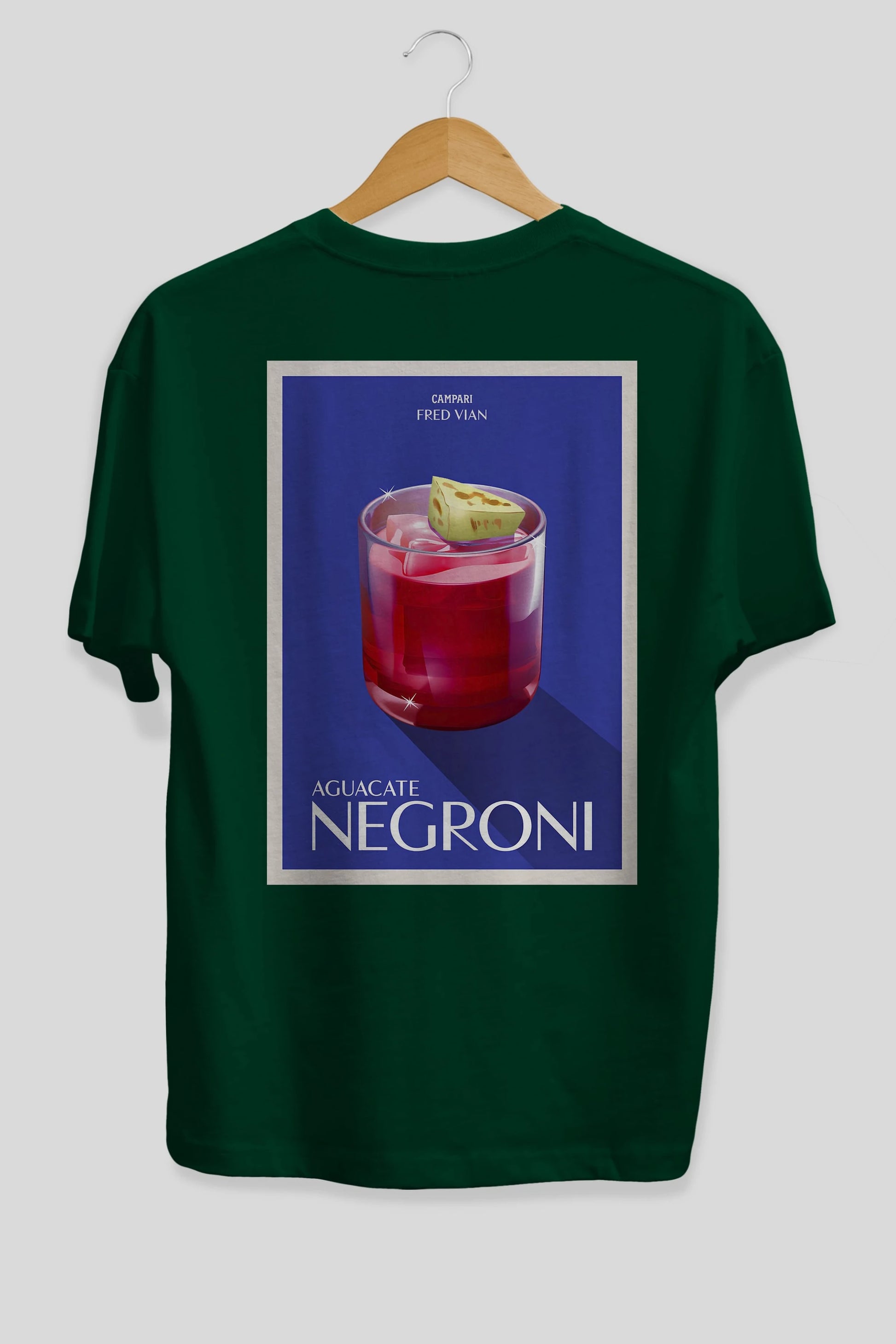 Aguacate Negroni Arka Baskılı Oversize t-shirt Erkek Kadın Unisex %100 Pamuk Bisiklet Yaka tişort