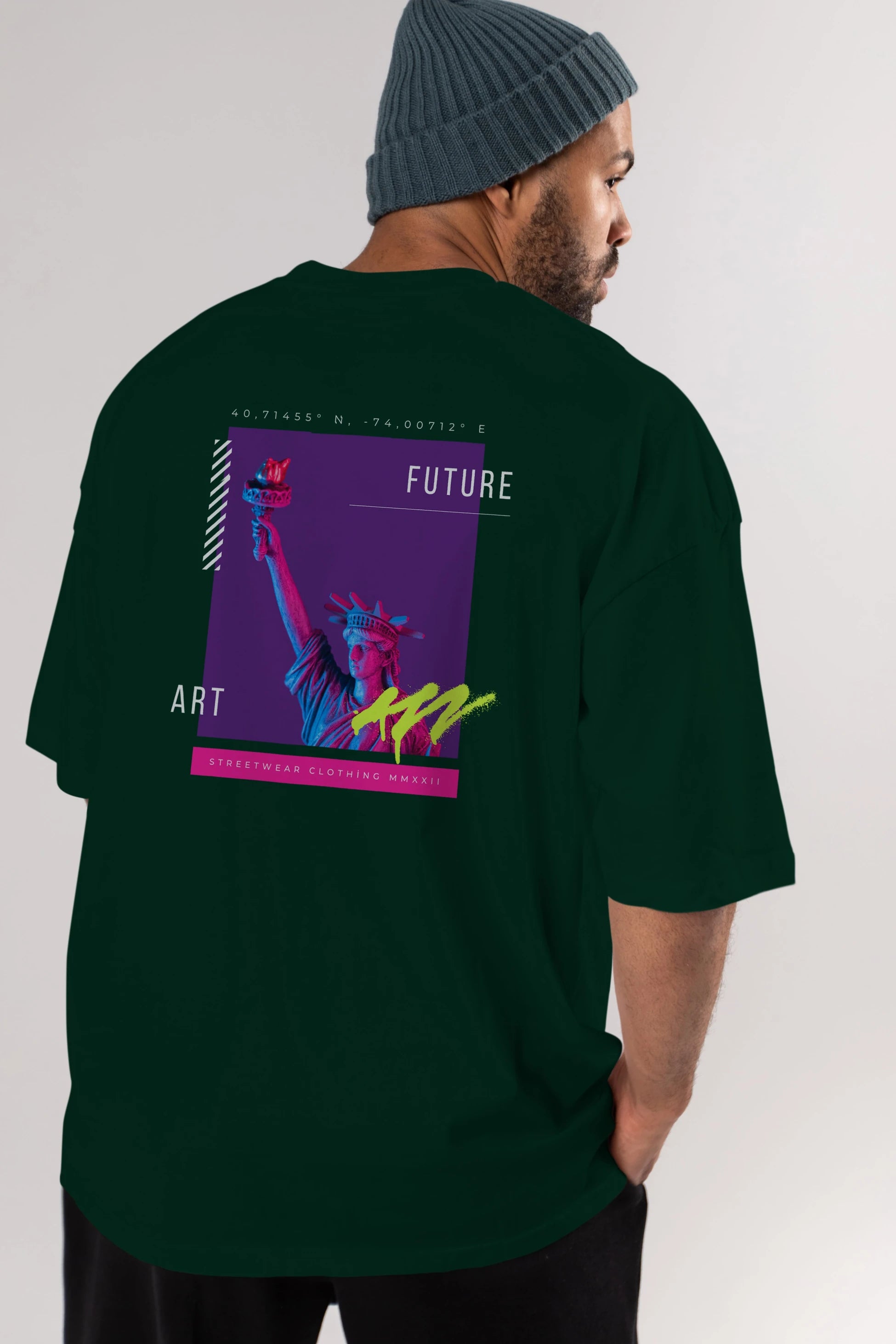 Future Art Arka Baskılı Oversize t-shirt Erkek Kadın Unisex