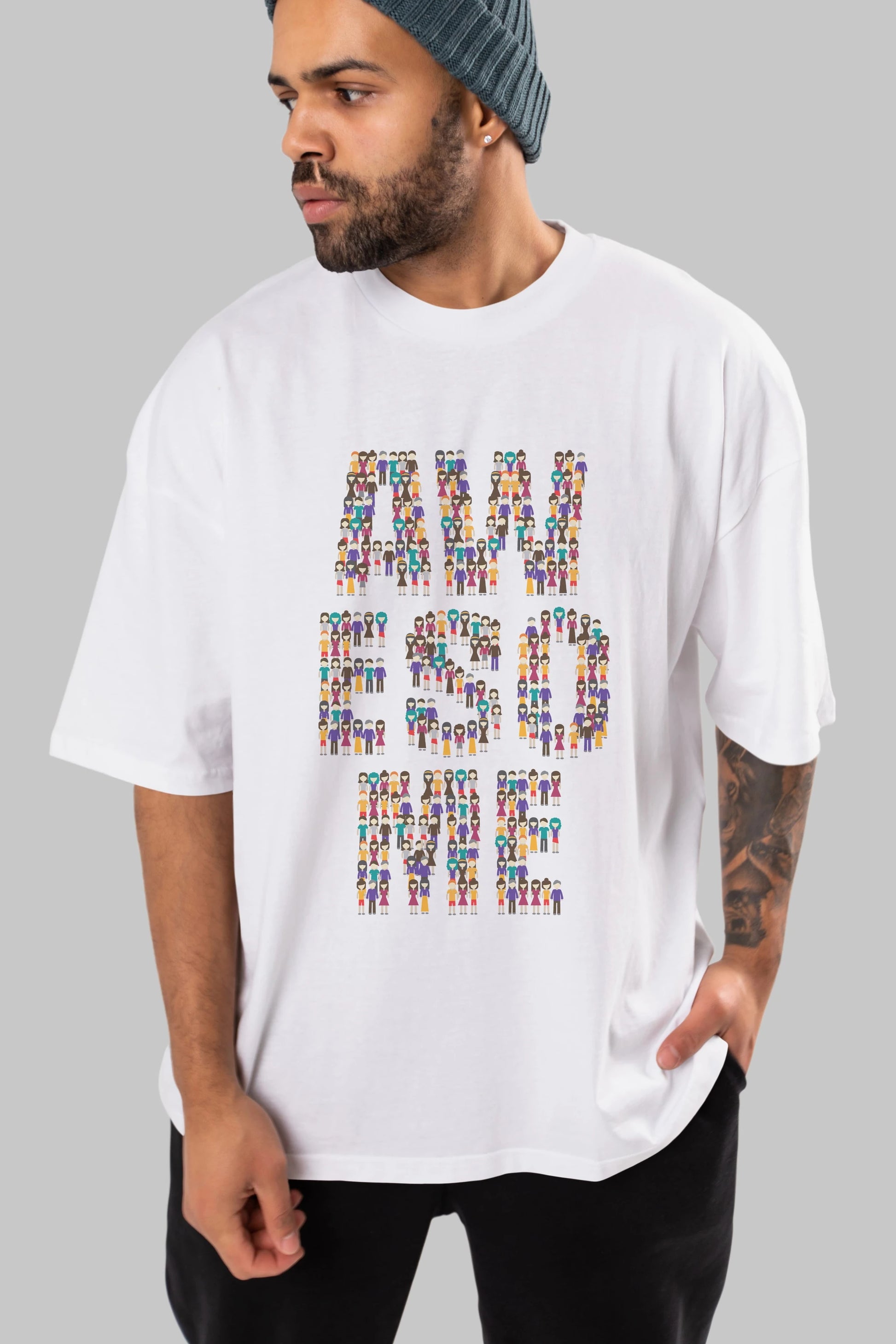 Awesome Ön Baskılı Oversize t-shirt %100 pamuk Erkek Kadın Unisex