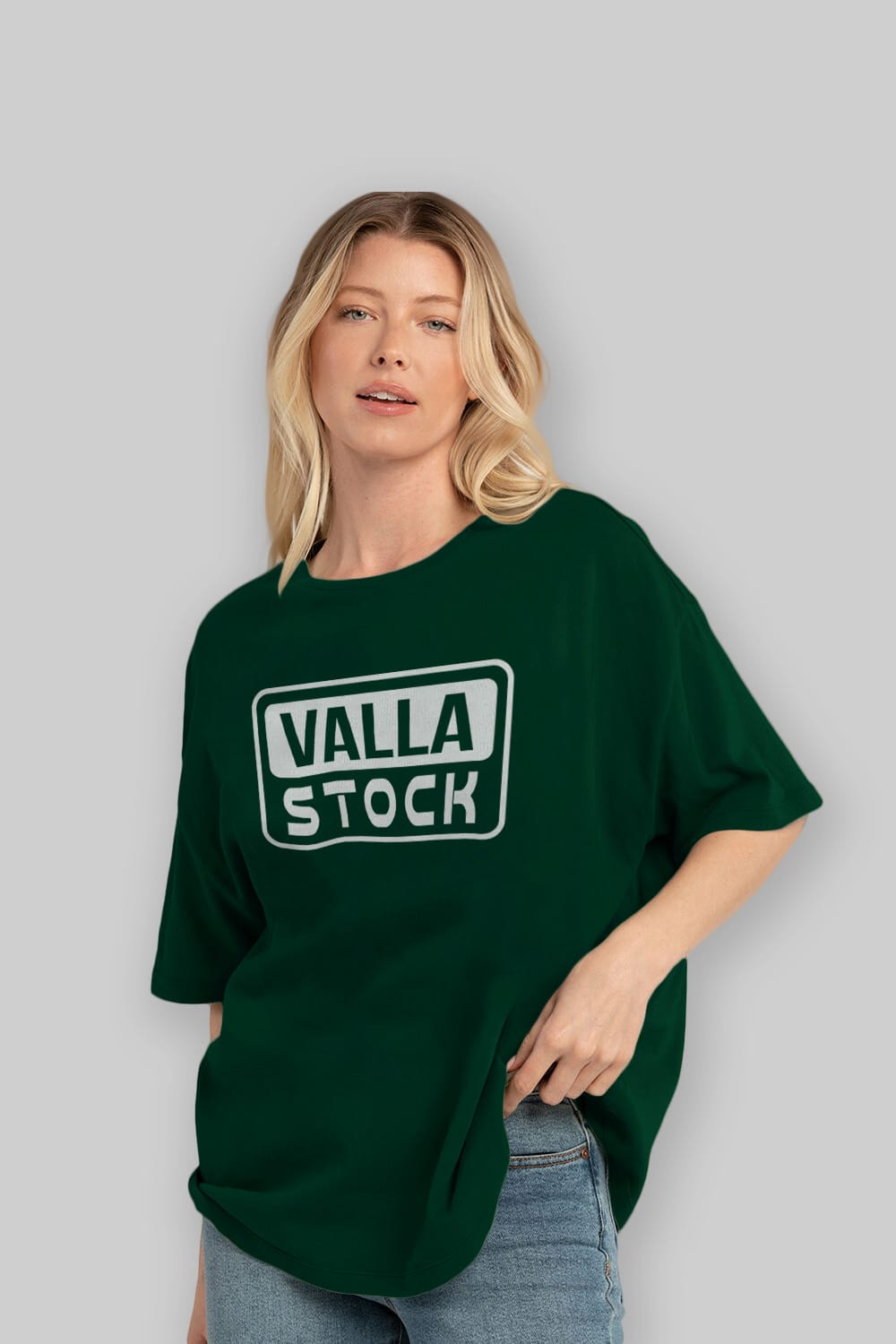 Valla Stock Ön Baskılı Oversize t-shirt %100 pamuk Erkek Kadın Unisex