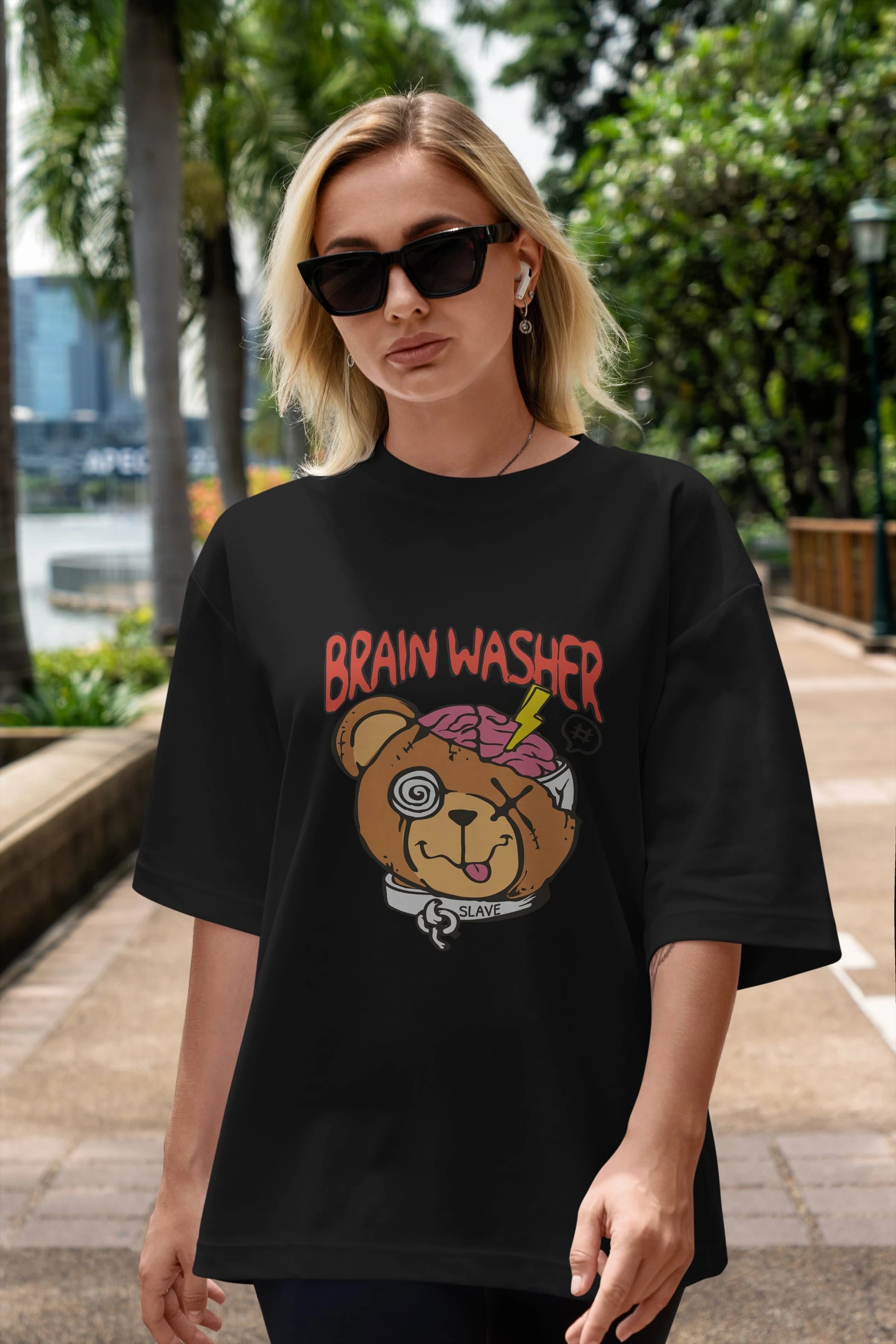 Brain Washer Ön Baskılı Oversize t-shirt Erkek Kadın Unisex