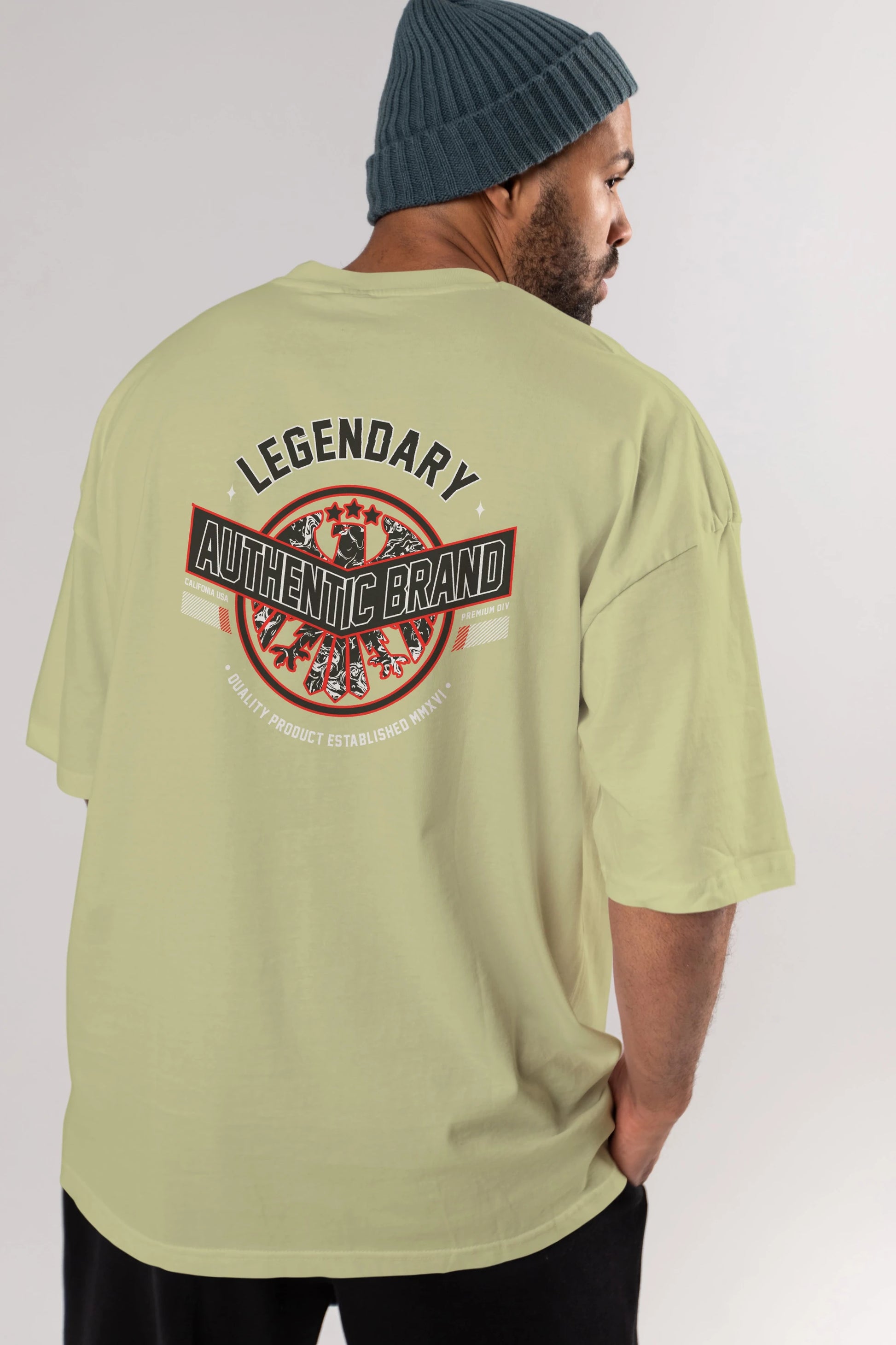 Legendary Brand Arka Baskılı Oversize t-shirt Erkek Kadın Unisex