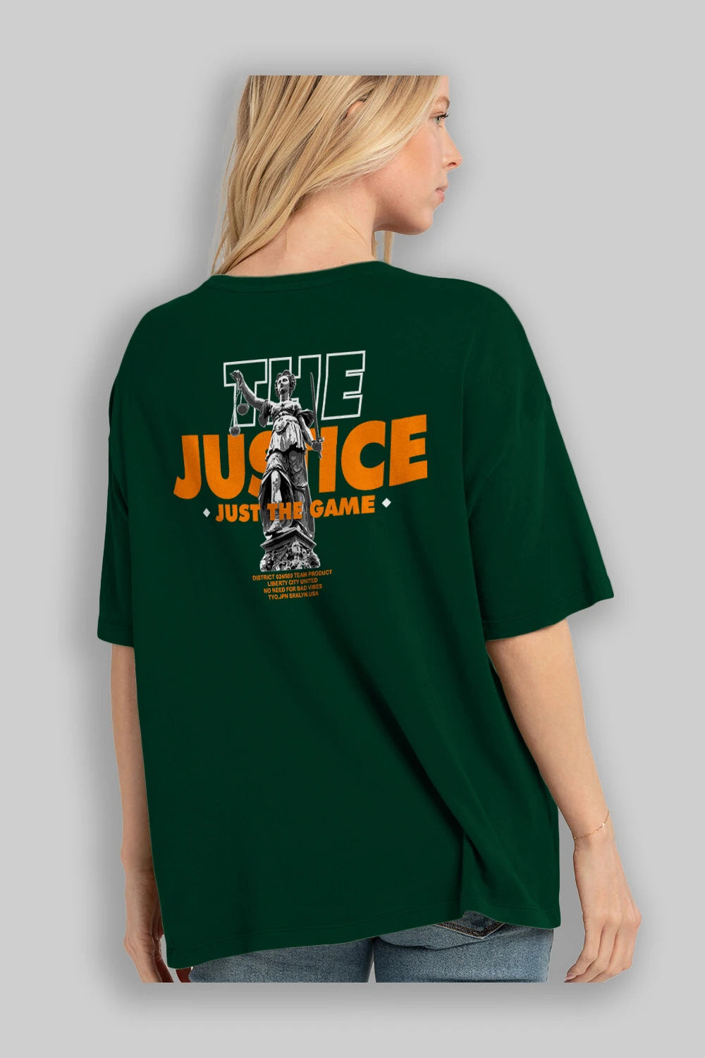 The Justice Arka Baskılı Oversize t-shirt Erkek Kadın Unisex