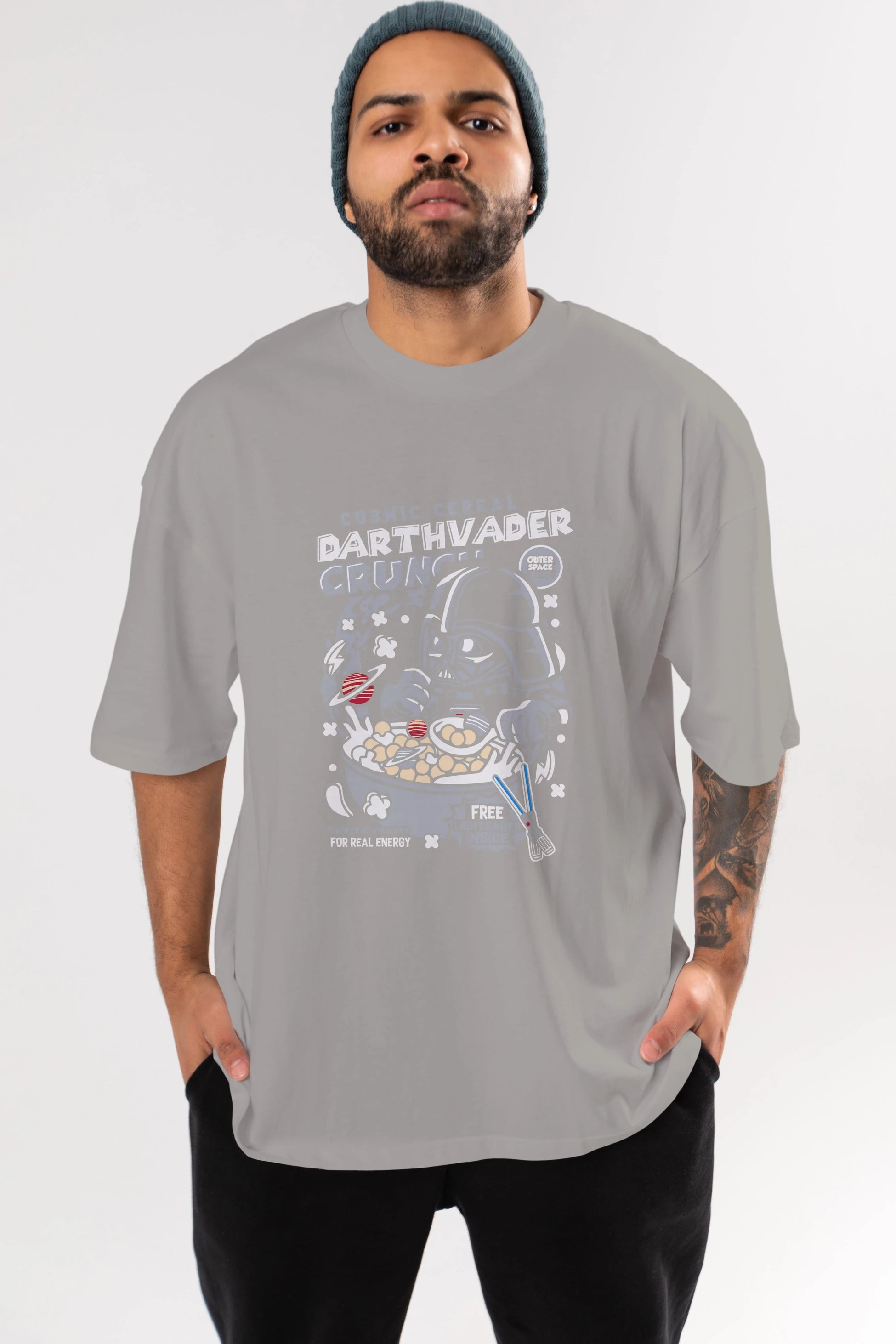 Darth Vader (2) Ön Baskılı Oversize t-shirt Erkek Kadın Unisex %100 Pamuk Bisiklet Yaka tişort