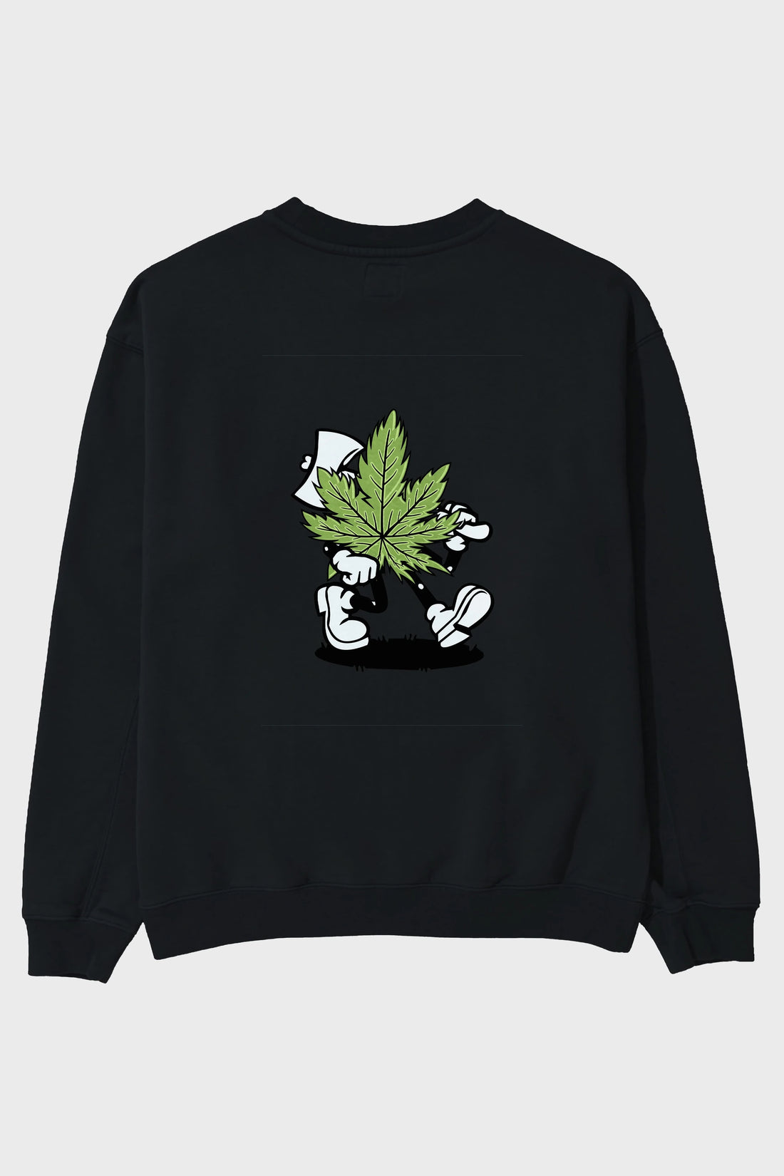 Weed Arka Baskılı Oversize Sweatshirt Erkek Kadın Unisex