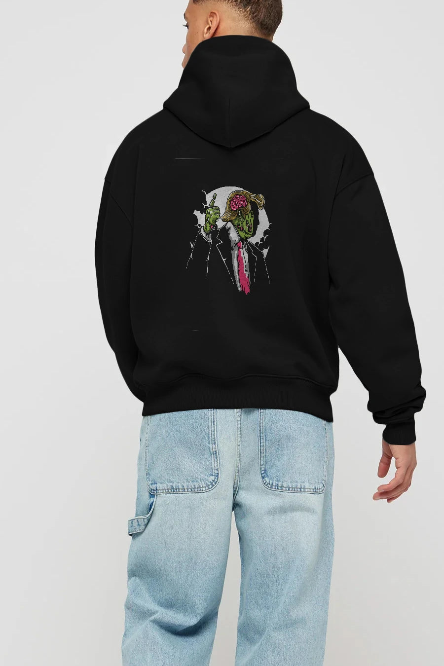 Make Zombie Great Again Arka Baskılı Hoodie Oversize Kapüşonlu Sweatshirt Erkek Kadın Unisex