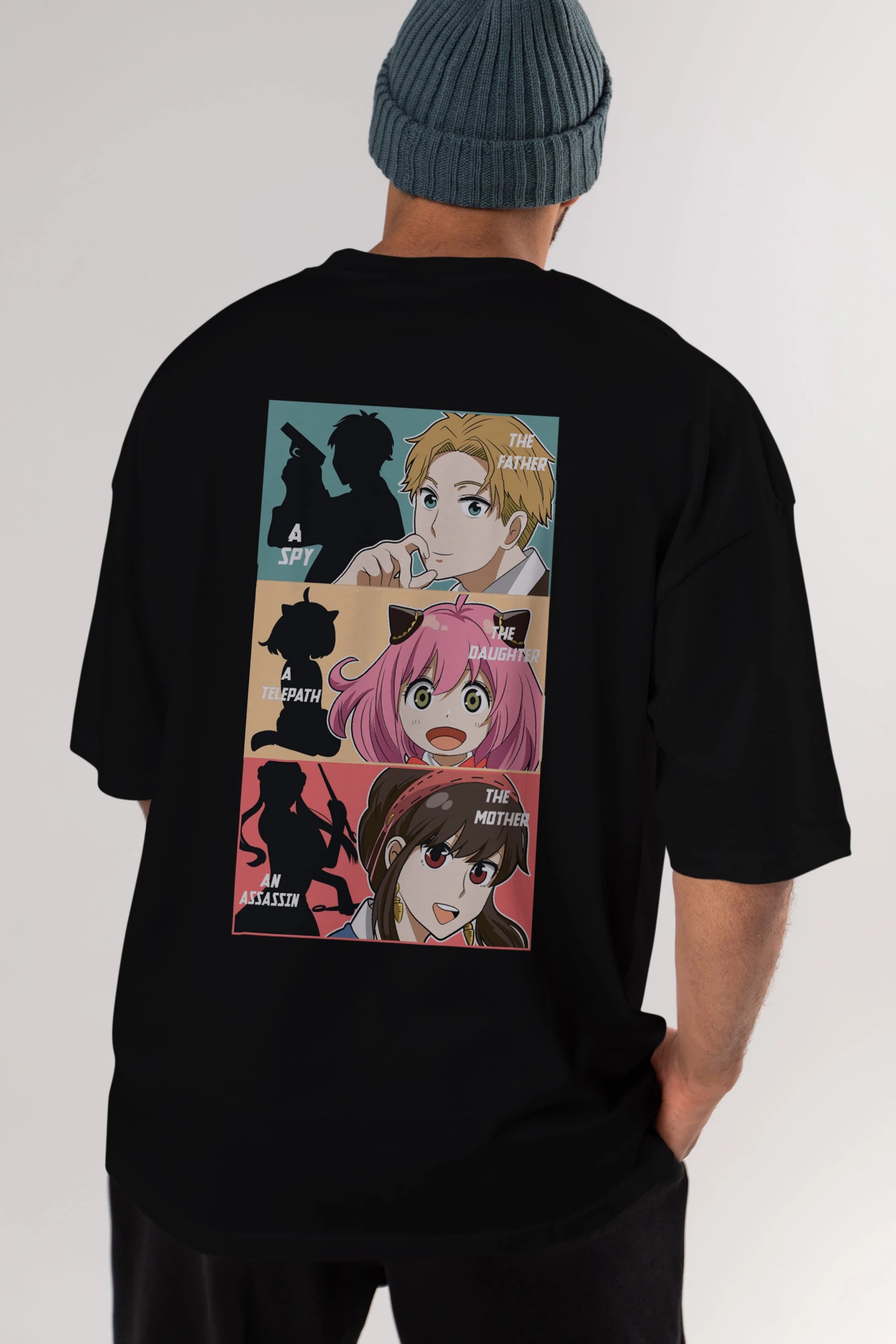 SPY X FAMILY Anime Arka Baskılı Oversize t-shirt Erkek Kadın Unisex