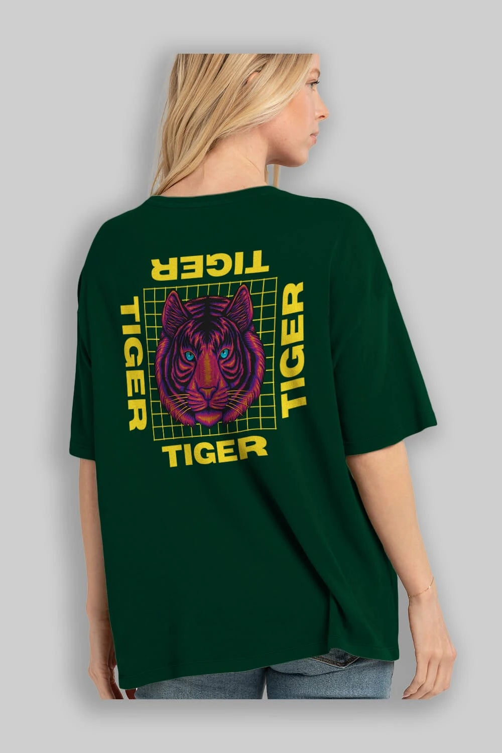 Tiger Yazılı Streetwear Arka Baskılı Oversize t-shirt Erkek Kadın Unisex