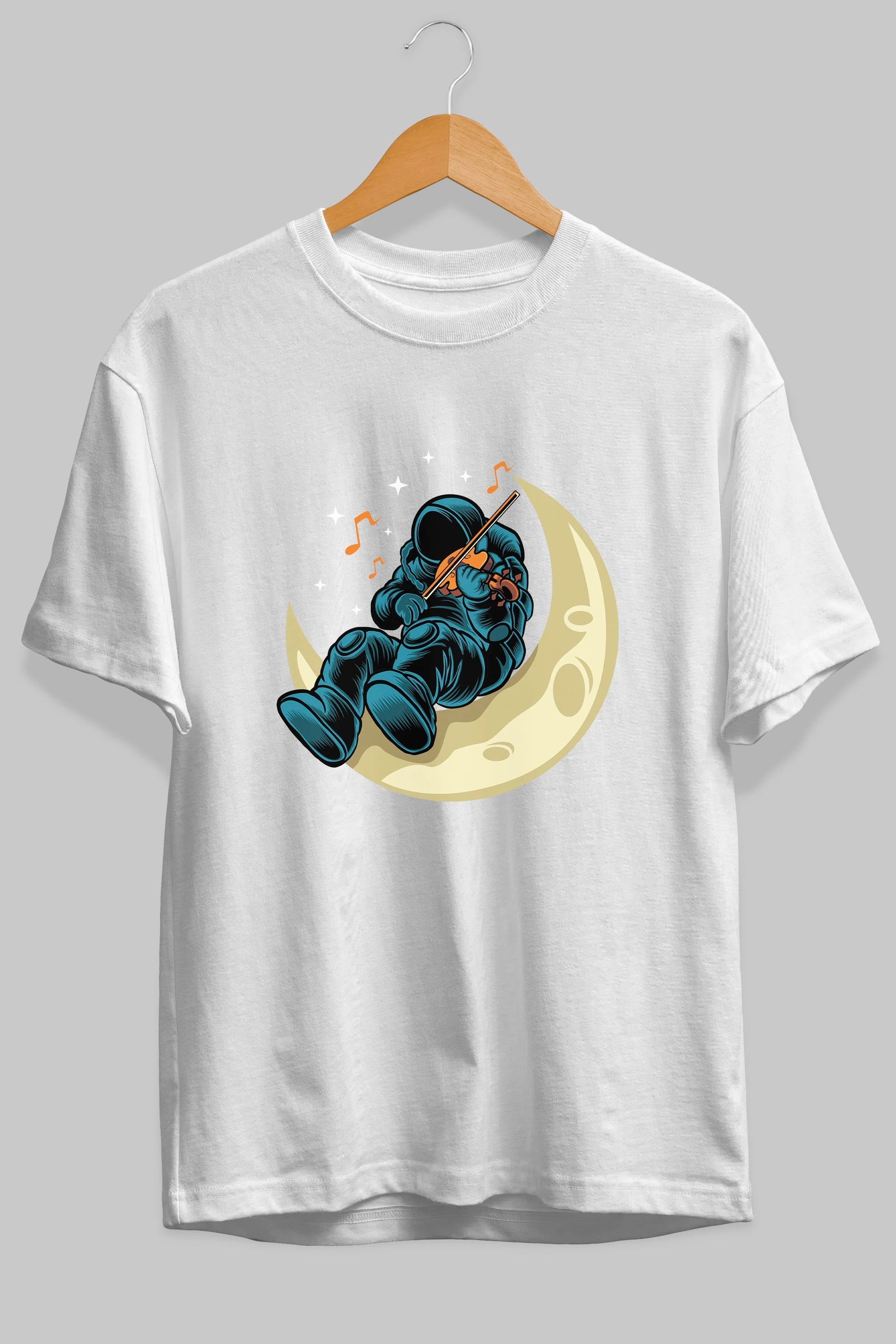 Playing Vionist in Space Ön Baskılı Oversize t-shirt Erkek Kadın Unisex