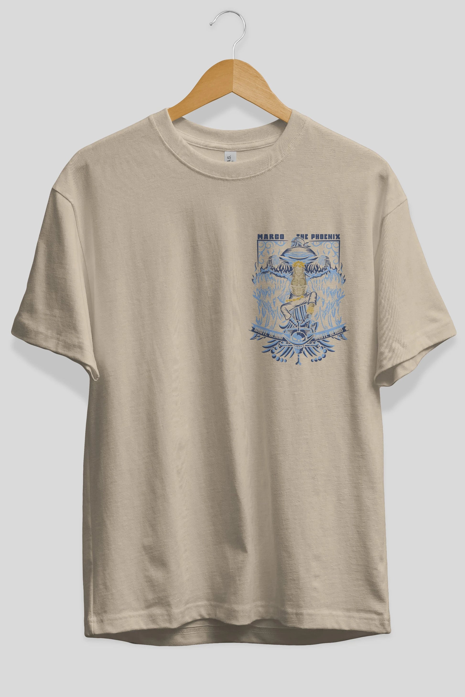 MARCO EL FENIX One Piece Ön Sol Baskılı Oversize t-shirt Erkek Kadın Unisex %100 Pamuk Bisiklet Yaka tişort