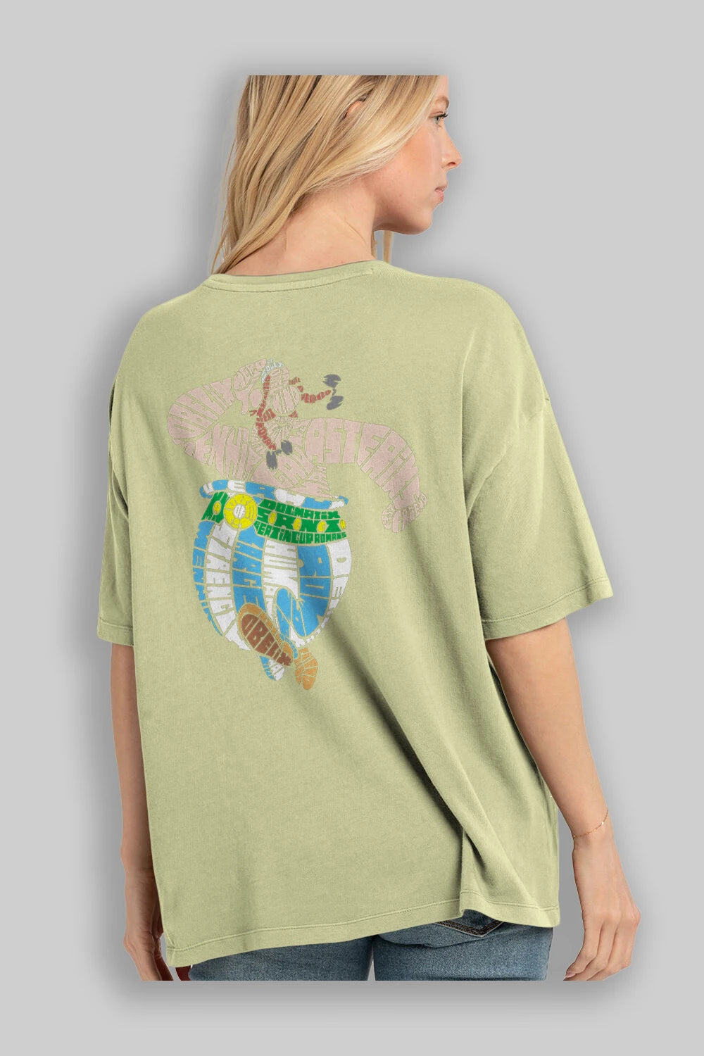 Obelix Arka Baskılı Oversize t-shirt %100 pamuk Erkek Kadın Unisex