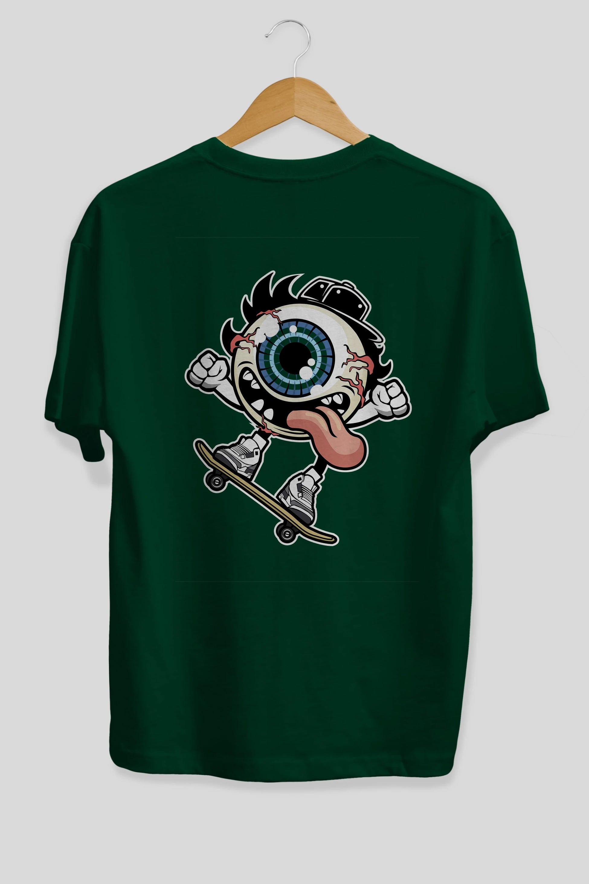 Eye Ball Skater Arka Baskılı Oversize t-shirt Erkek Kadın Unisex %100 Pamuk tişort