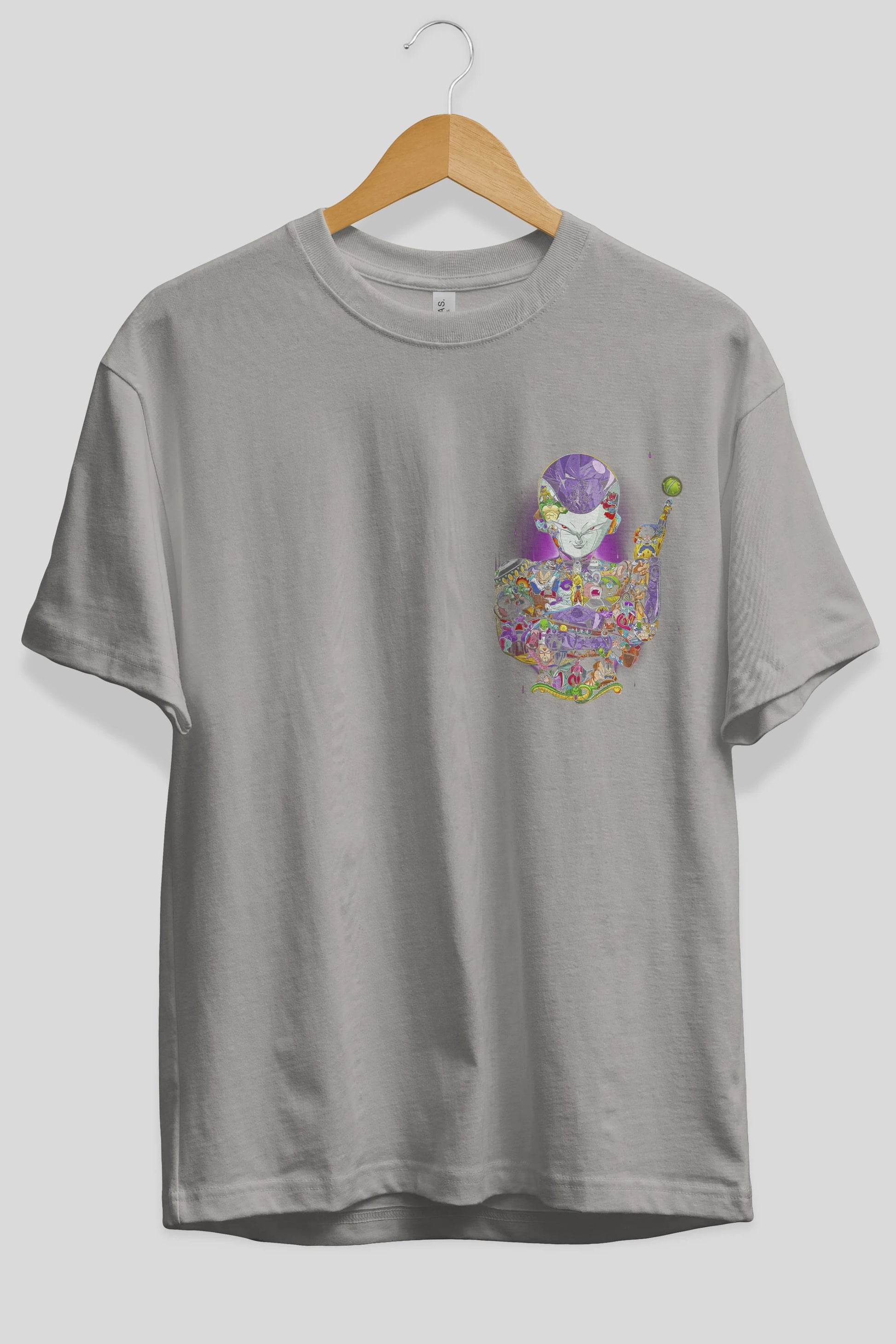 DRAGON BALL ART (4) Ön Sol Baskılı Oversize t-shirt Erkek Kadın Unisex %100 Pamuk Bisiklet Yaka tişort