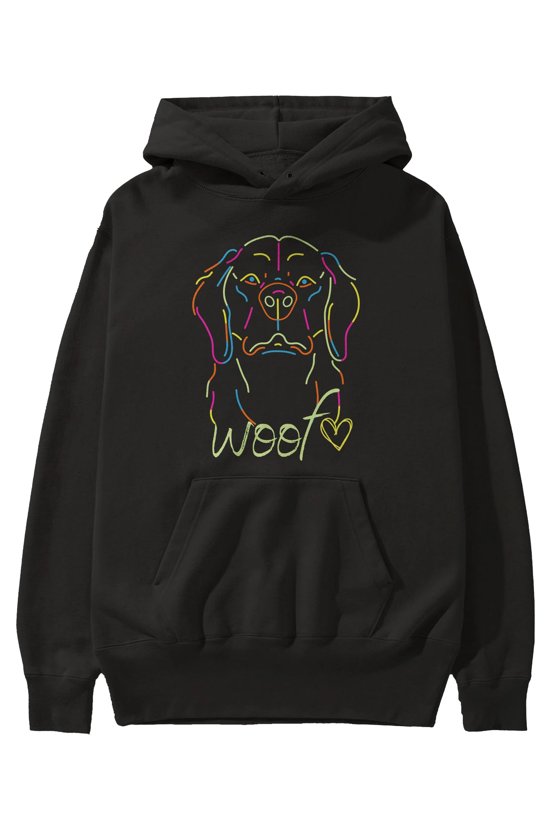 Neon Dog Ön Baskılı Oversize Hoodie Kapüşonlu Sweatshirt Erkek Kadın Unisex