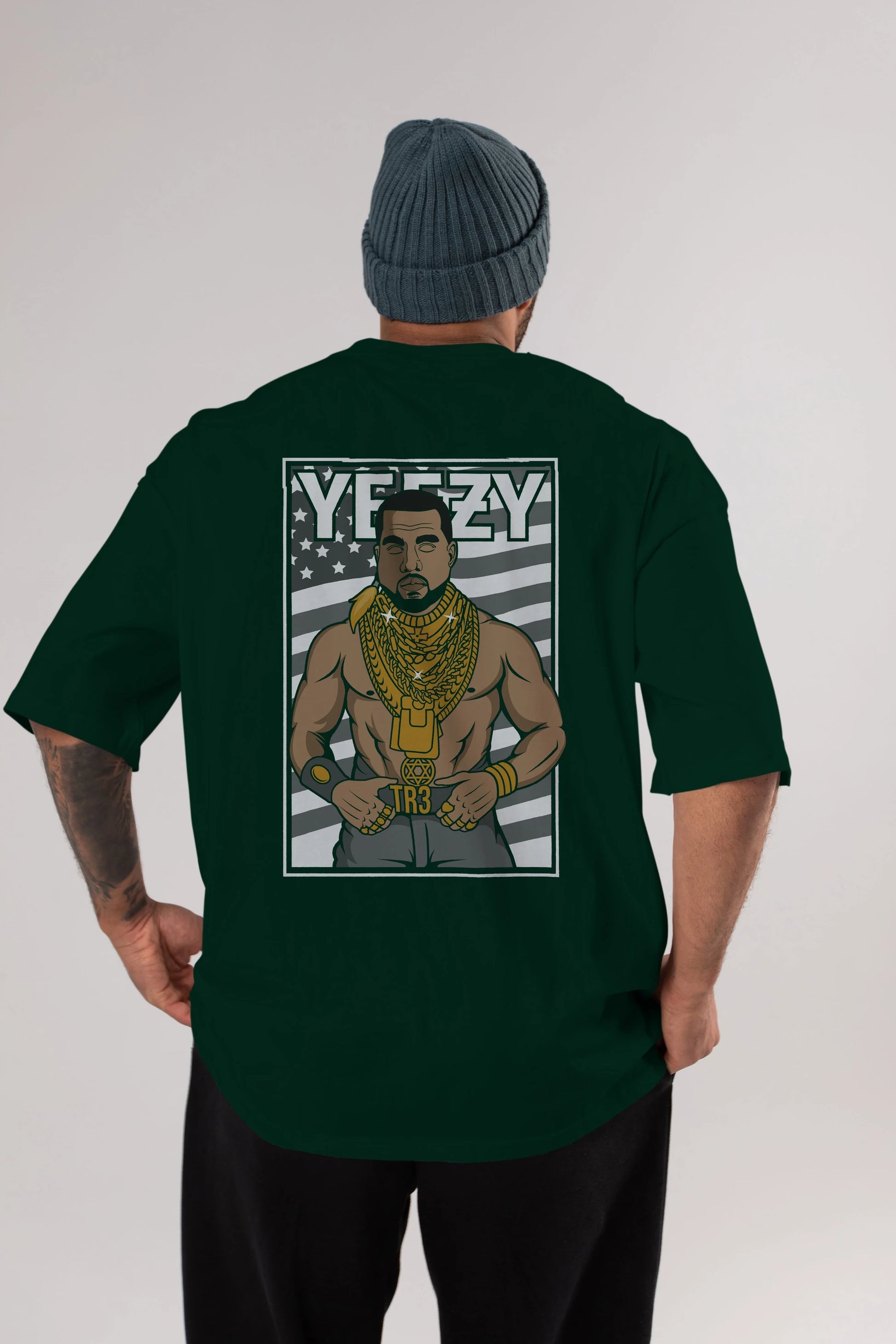 Mr.T Arka Baskılı Oversize t-shirt Erkek Kadın Unisex %100 Pamuk tişort