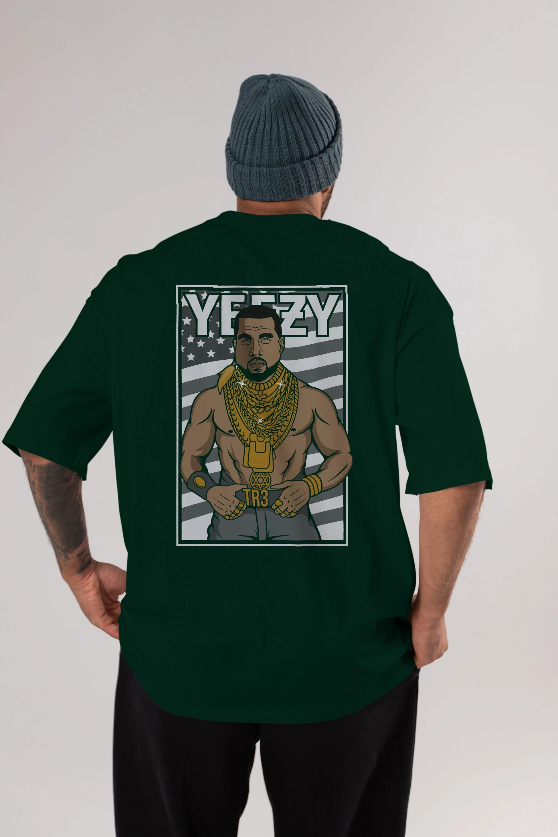 Mr.T Arka Baskılı Oversize t-shirt Erkek Kadın Unisex %100 Pamuk tişort