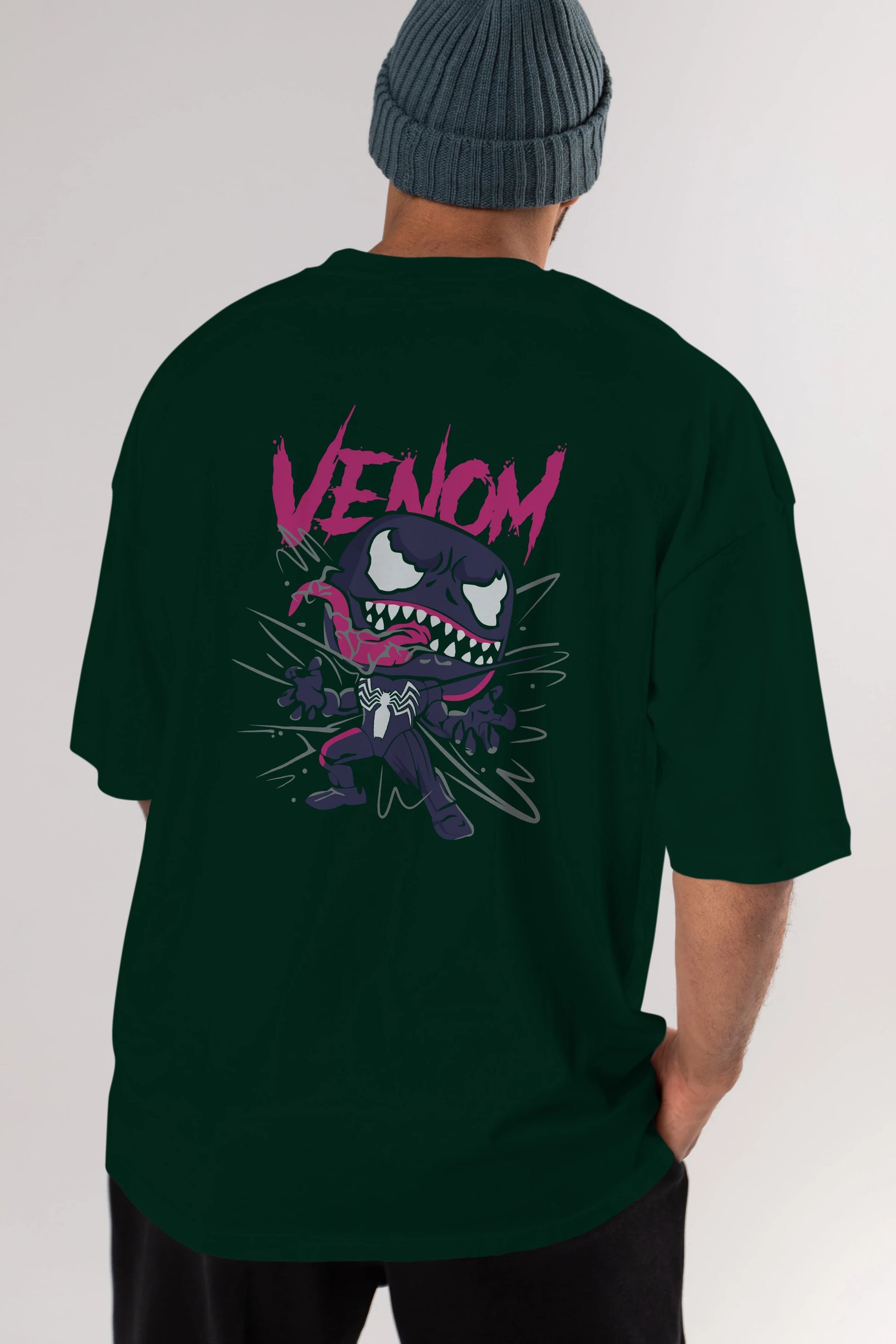 Venom (20) Arka Baskılı Oversize t-shirt Erkek Kadın Unisex %100 Pamuk Bisiklet Yaka tişort