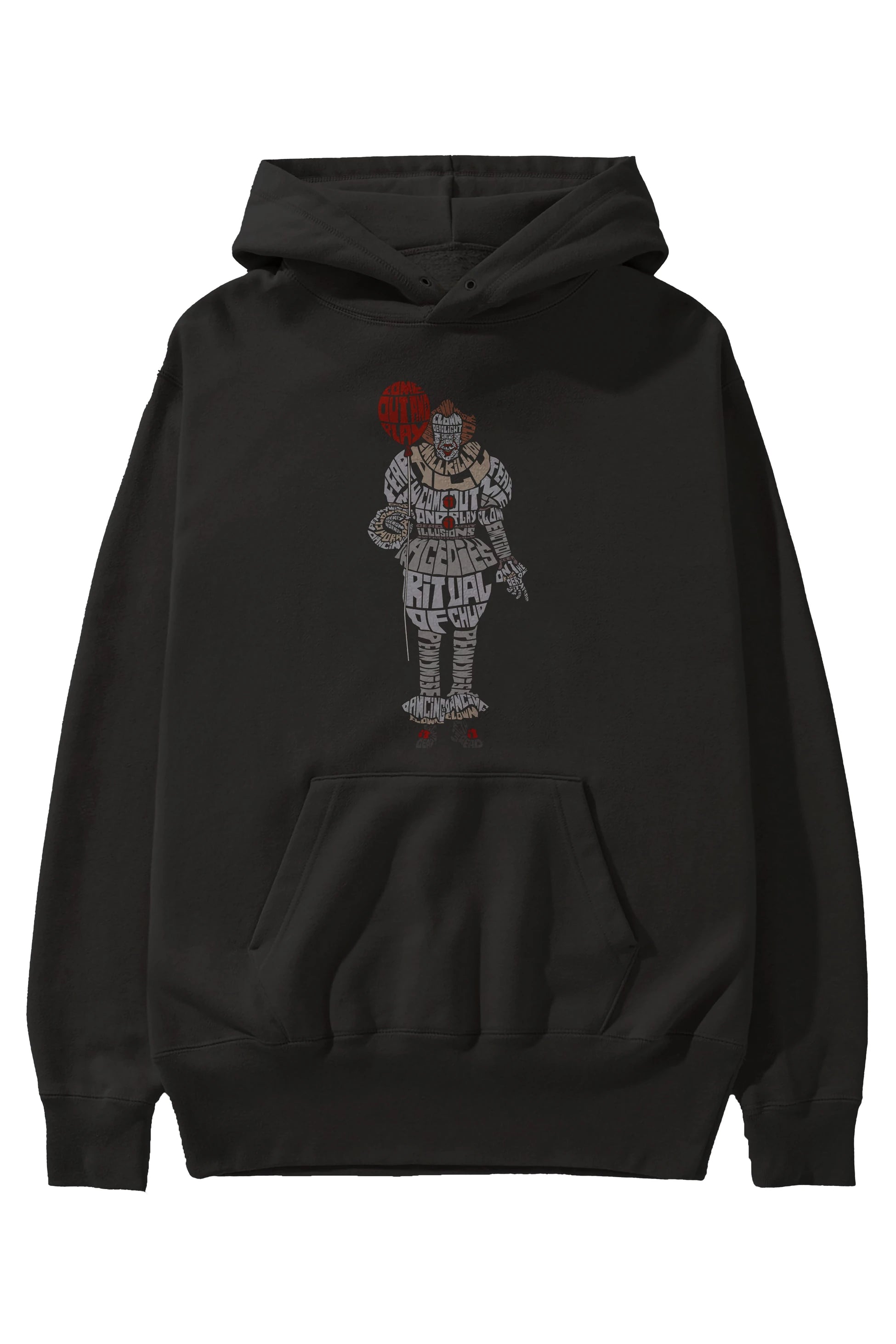 It Ön Baskılı Hoodie Oversize Kapüşonlu Sweatshirt Erkek Kadın Unisex