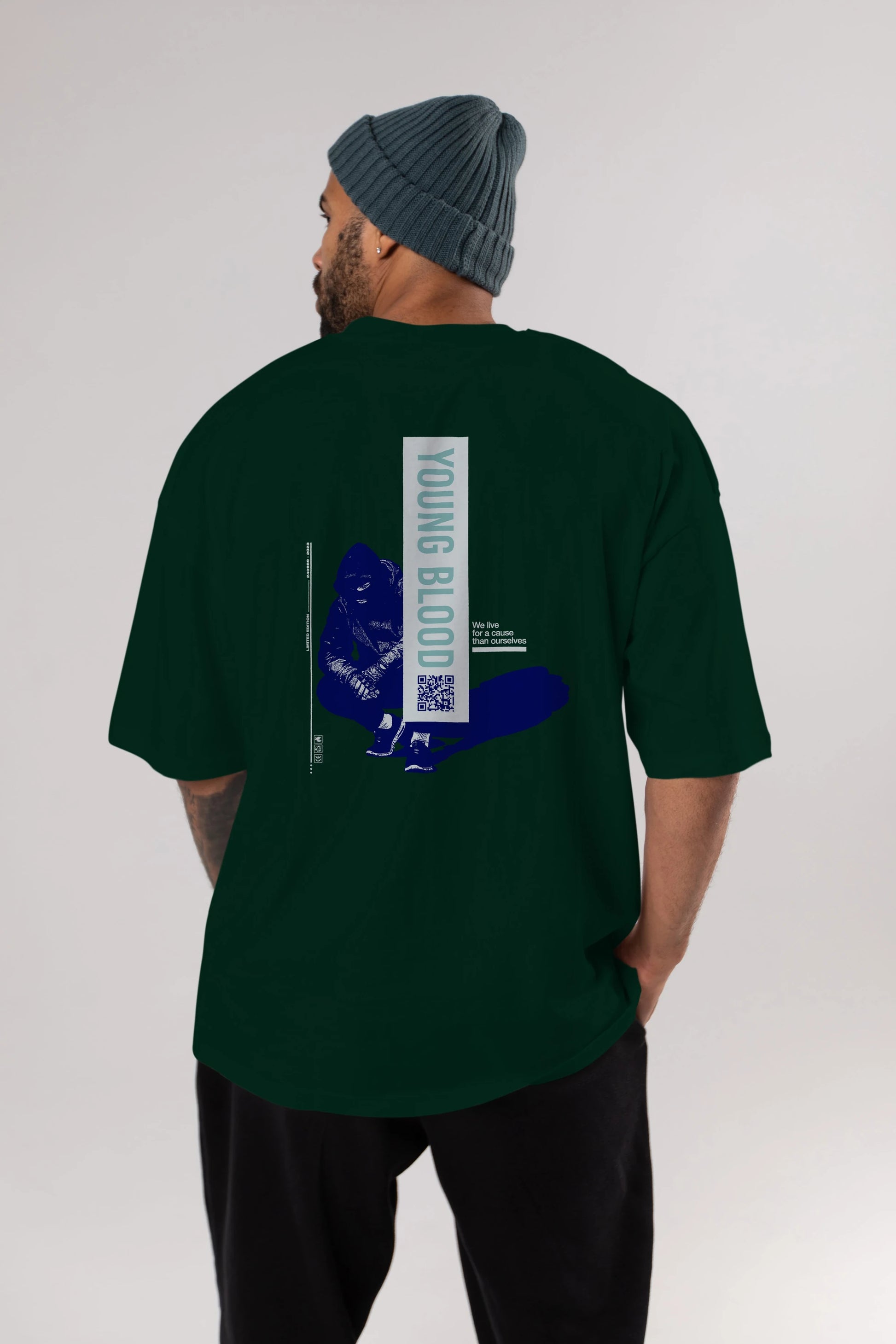 Young Blood Arka Baskılı Oversize t-shirt Erkek Kadın Unisex