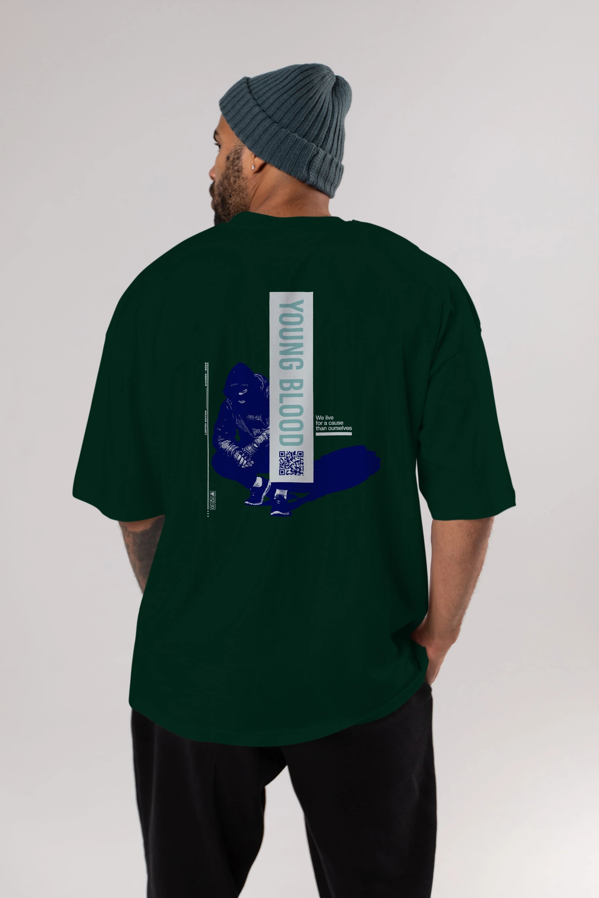 Young Blood Arka Baskılı Oversize t-shirt Erkek Kadın Unisex
