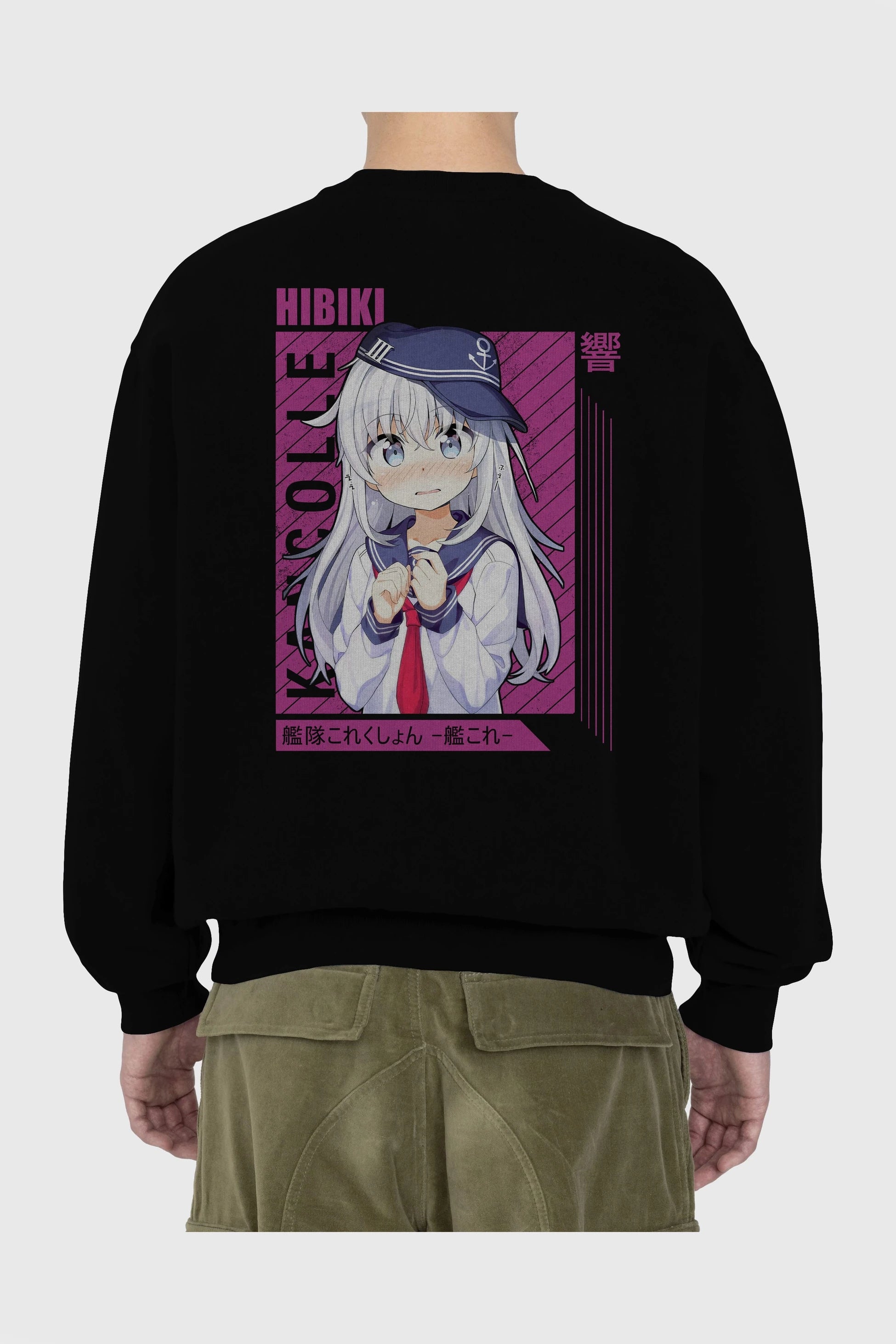 Hibiki 4 Anime Arka Baskılı Oversize Sweatshirt Erkek Kadın Unisex