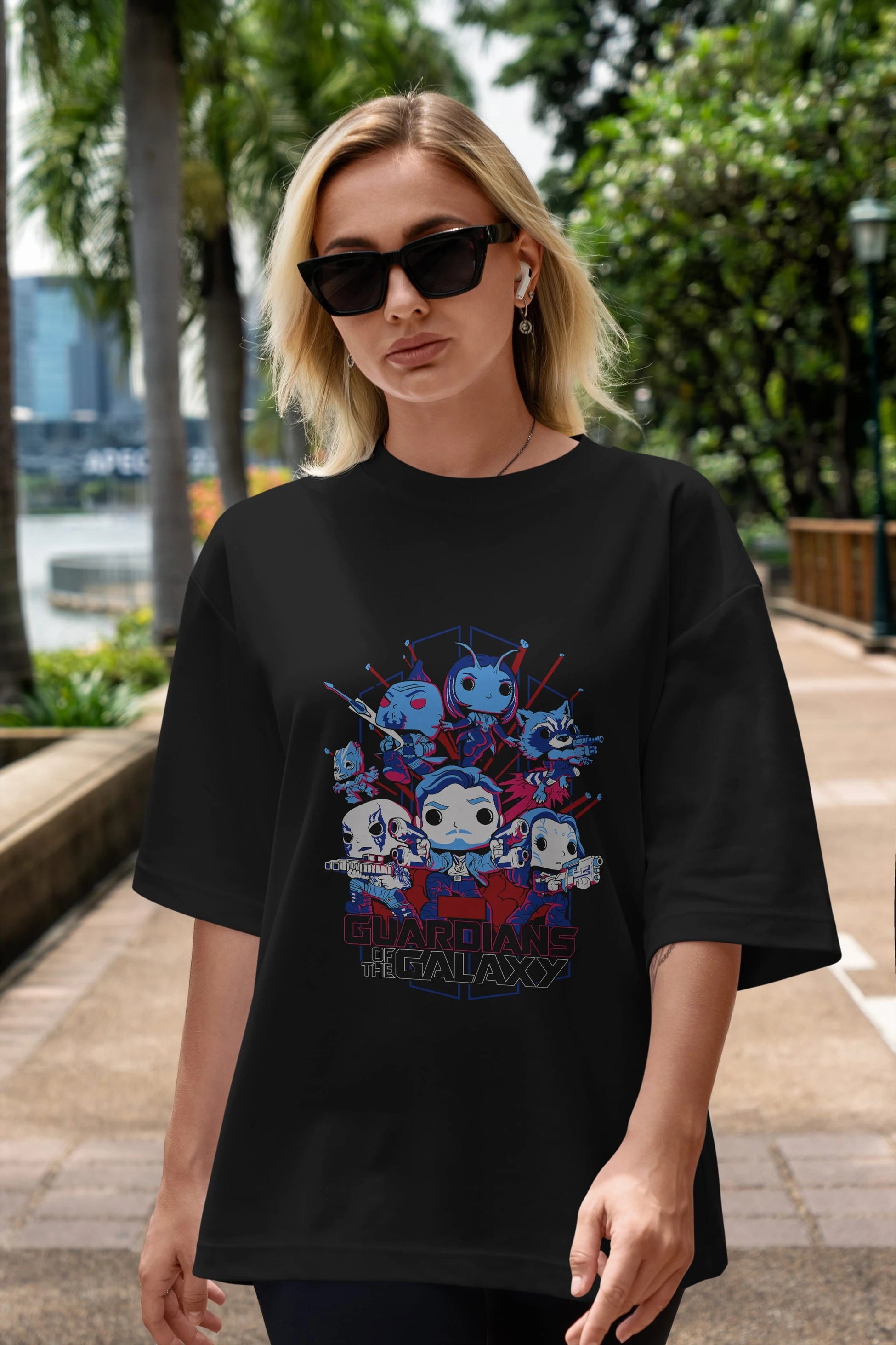 Guardians of the Galaxy Ön Baskılı Oversize t-shirt Erkek Kadın Unisex %100 Pamuk Bisiklet Yaka tişort