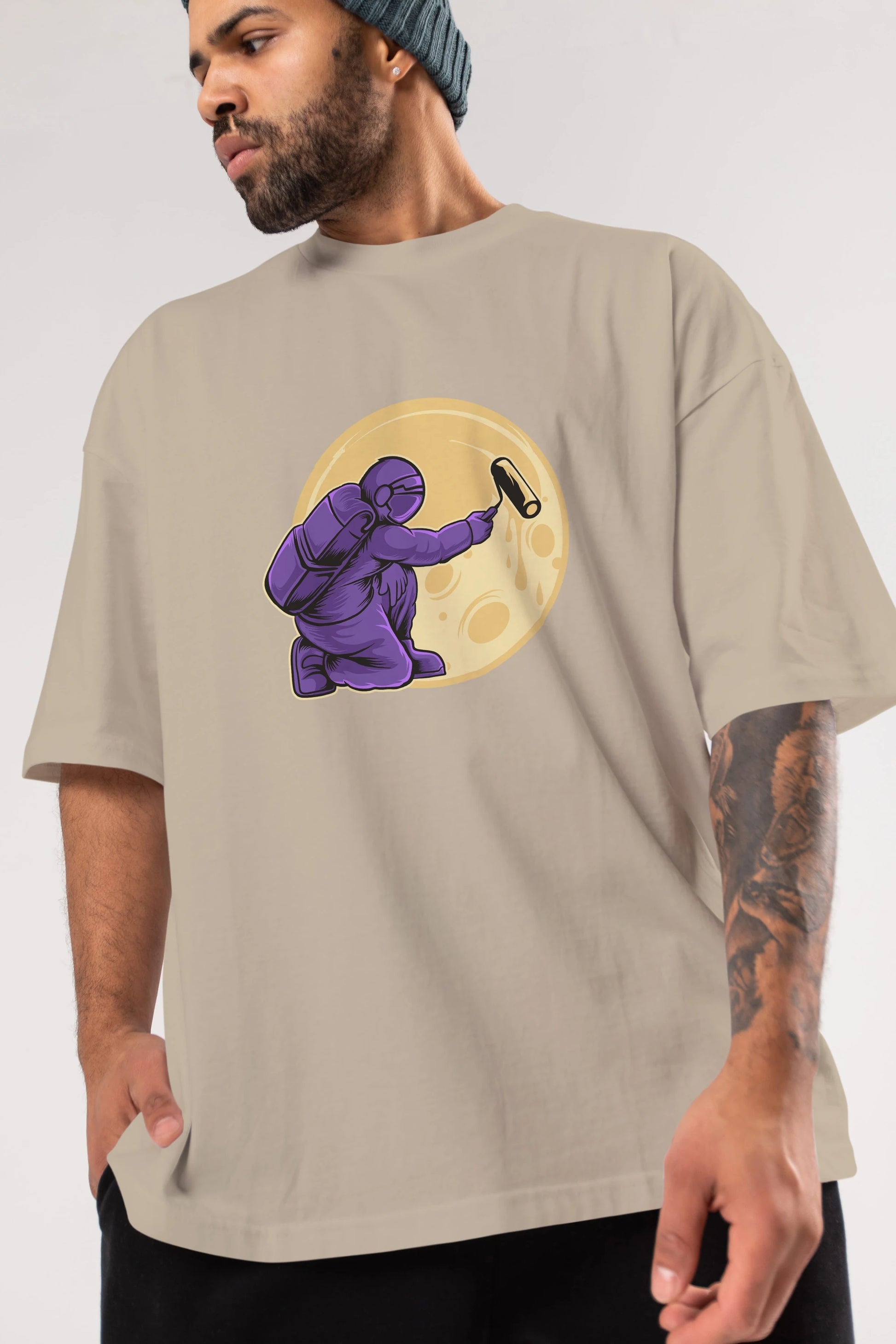 Astropaint Ön Baskılı Oversize t-shirt Erkek Kadın Unisex