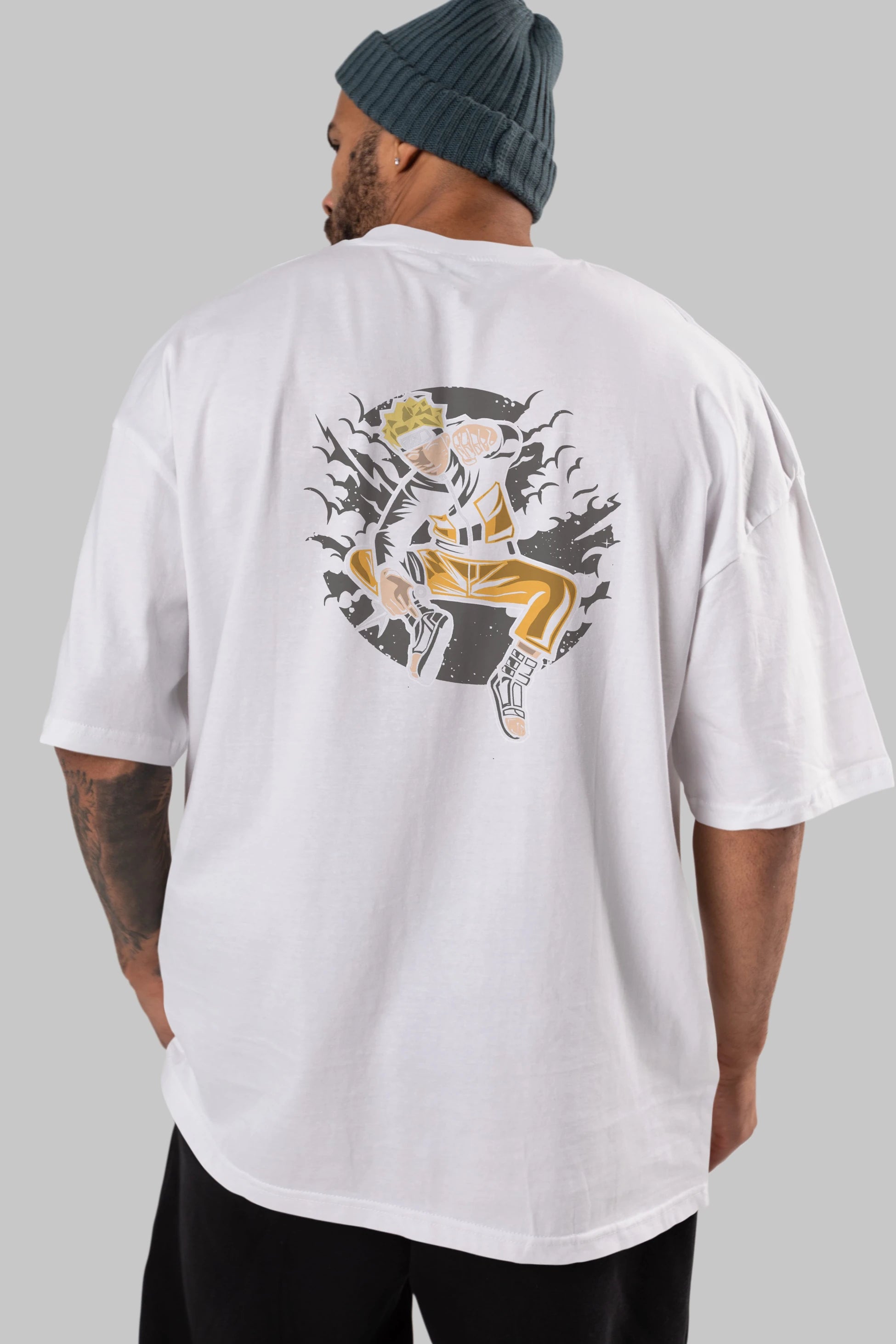 NARUTO Arka Baskılı Oversize t-shirt Erkek Kadın Unisex %100 Pamuk