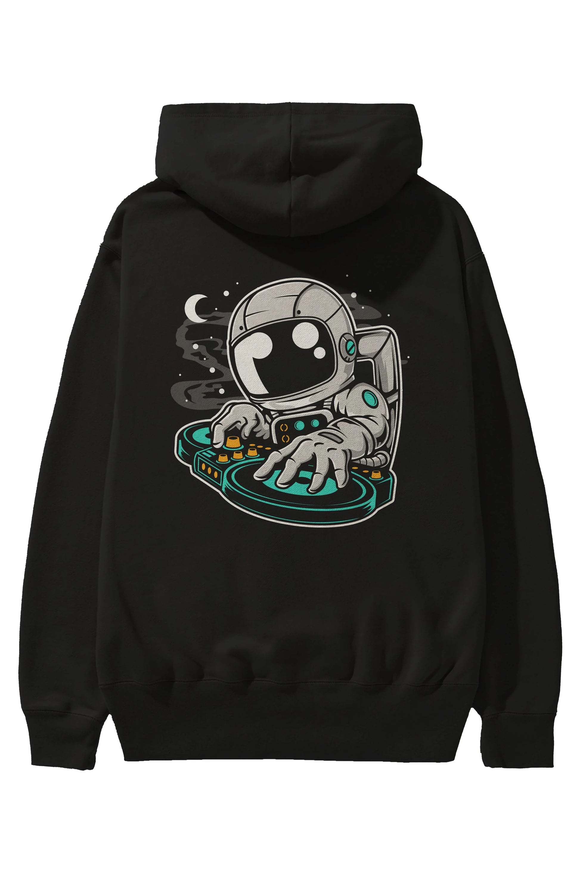 Astronaut DJ Arka Baskılı Hoodie Oversize Kapüşonlu Sweatshirt Erkek Kadın Unisex