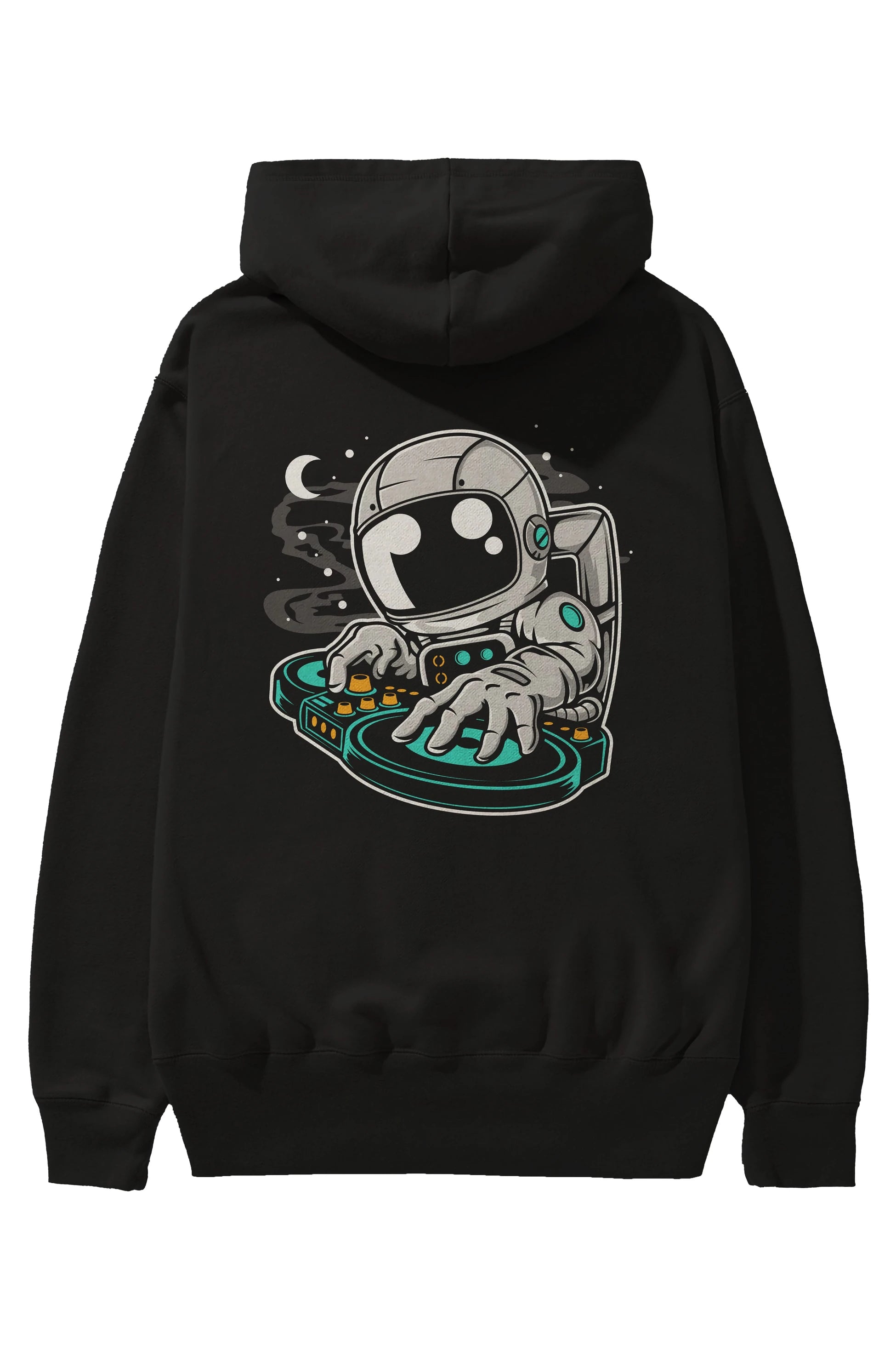 Astronaut DJ Arka Baskılı Hoodie Oversize Kapüşonlu Sweatshirt Erkek Kadın Unisex