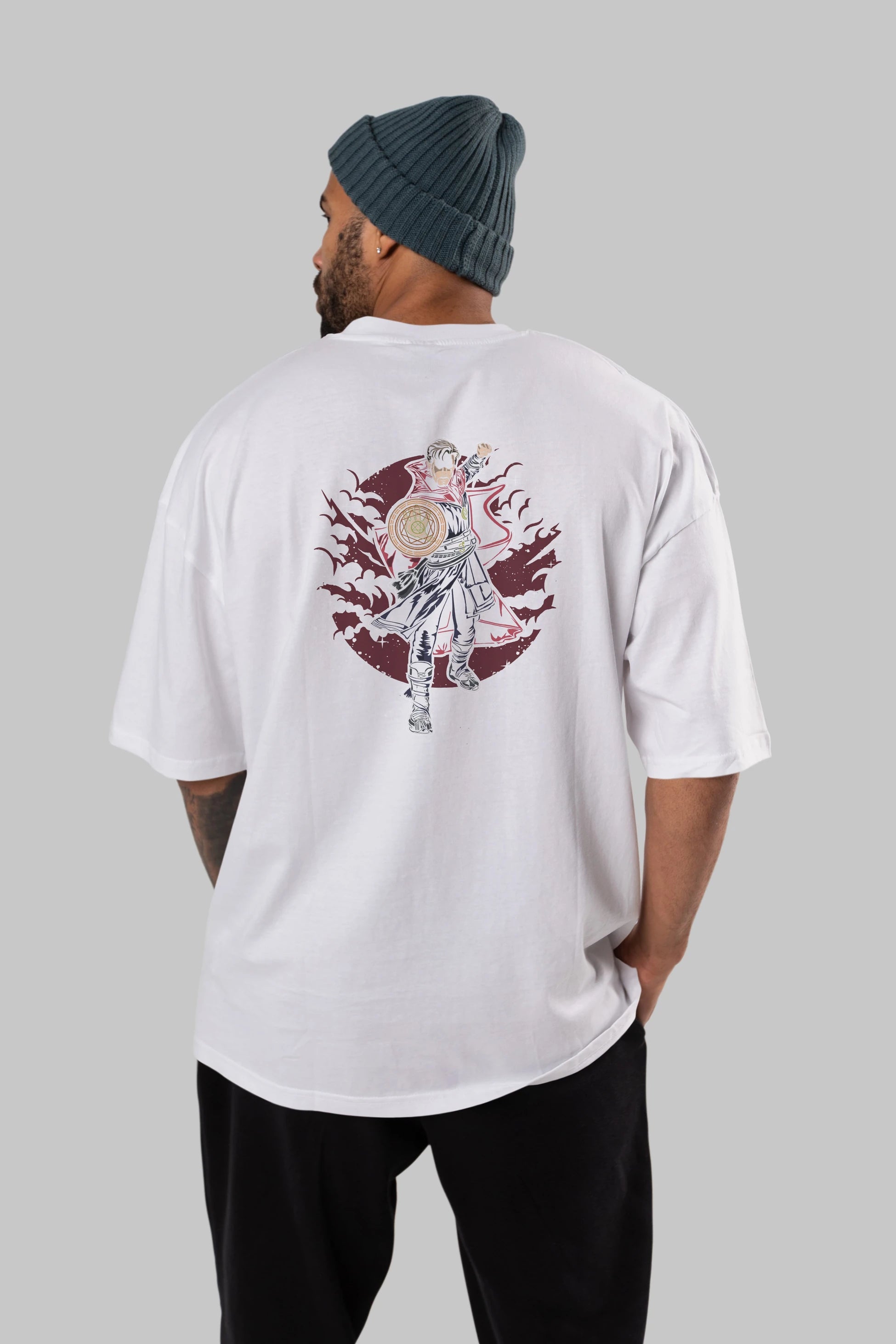 DOCTER STRANGE Arka Baskılı Oversize t-shirt Erkek Kadın Unisex %100 Pamuk