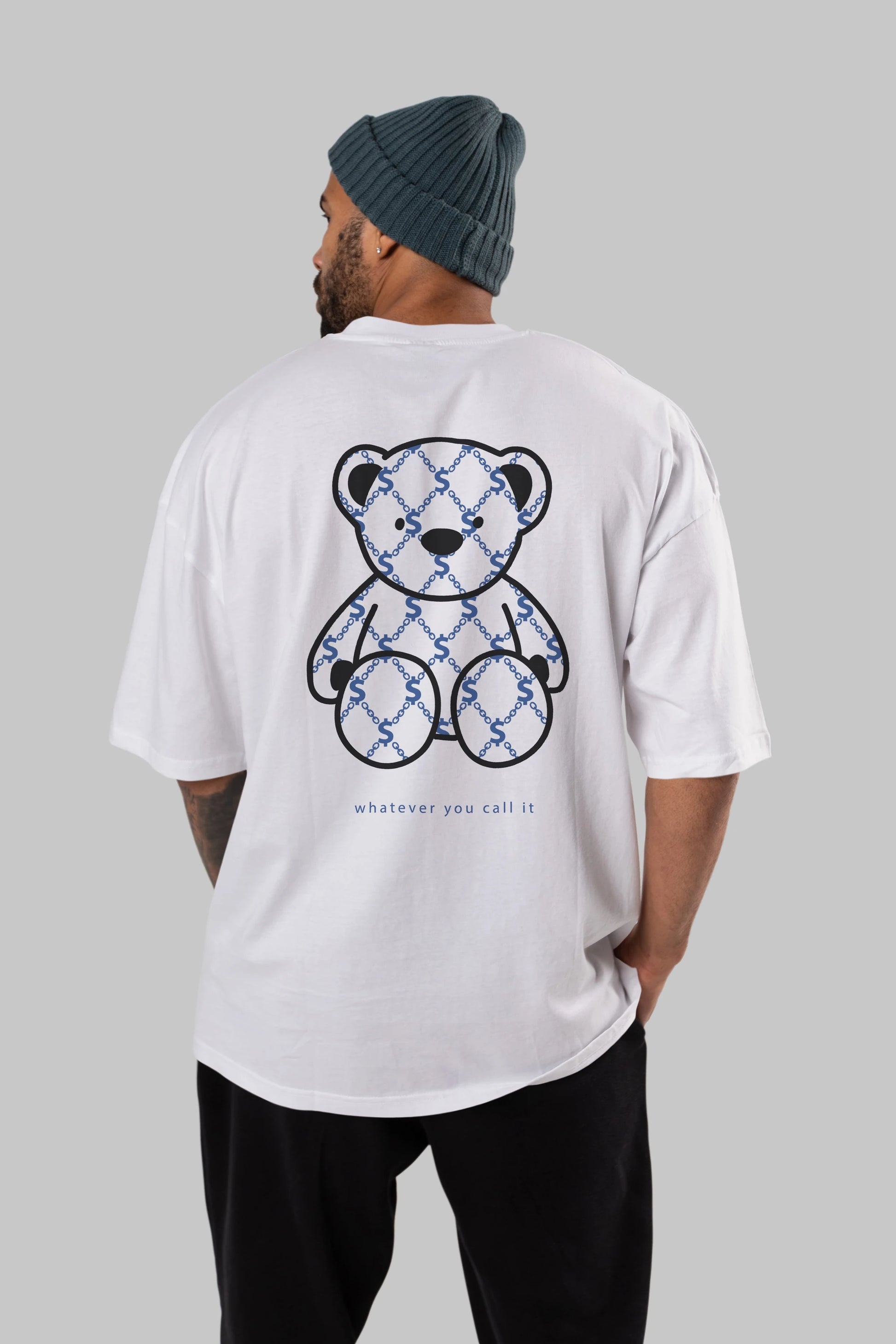 Whatever you Bear Arka Baskılı Oversize t-shirt Erkek Kadın Unisex