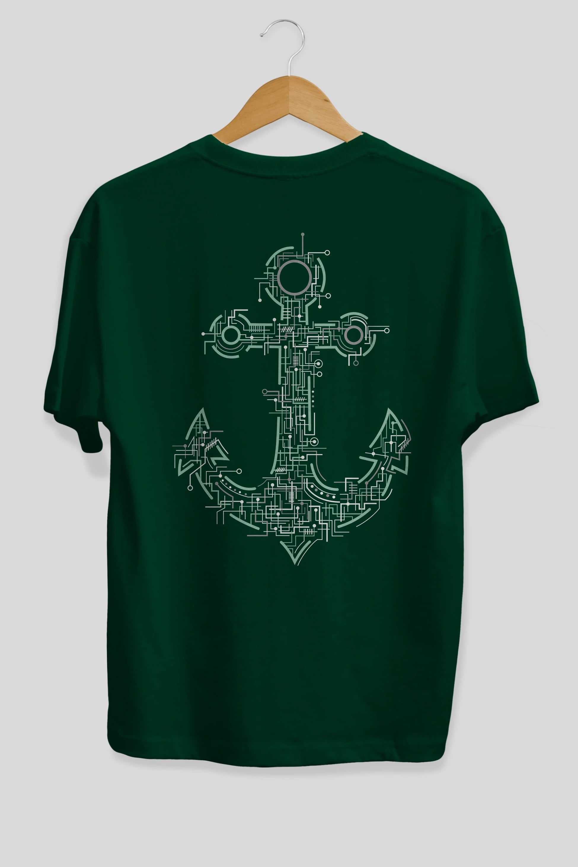 Electric Anchor Arka Baskılı Oversize t-shirt %100 pamuk Erkek Kadın Unisex