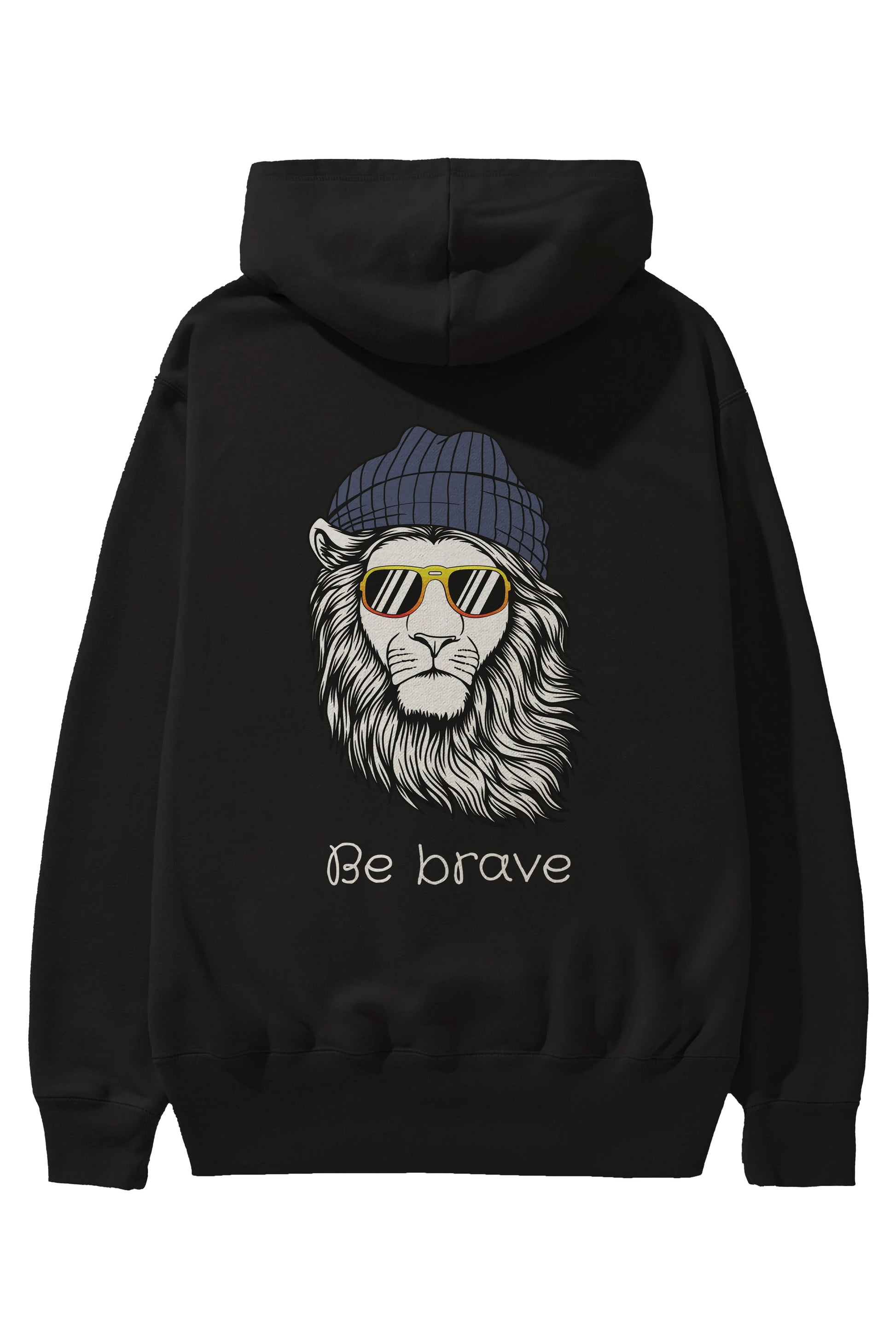 Be Brave Arka Baskılı Oversize Hoodie Kapüşonlu Sweatshirt Erkek Kadın Unisex