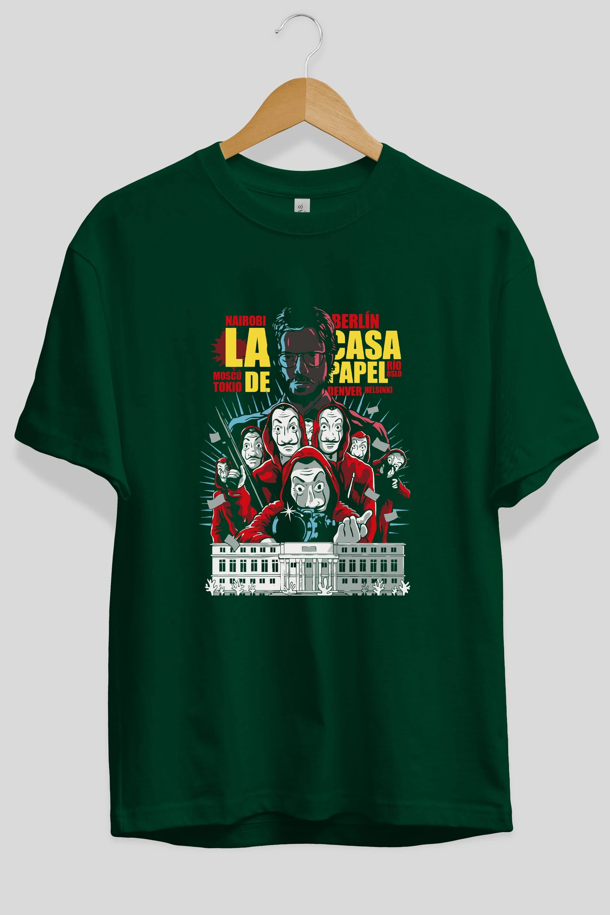 La Casa De Papel (6) Ön Baskılı Oversize t-shirt Erkek Kadın Unisex %100 Pamuk Bisiklet Yaka tişort