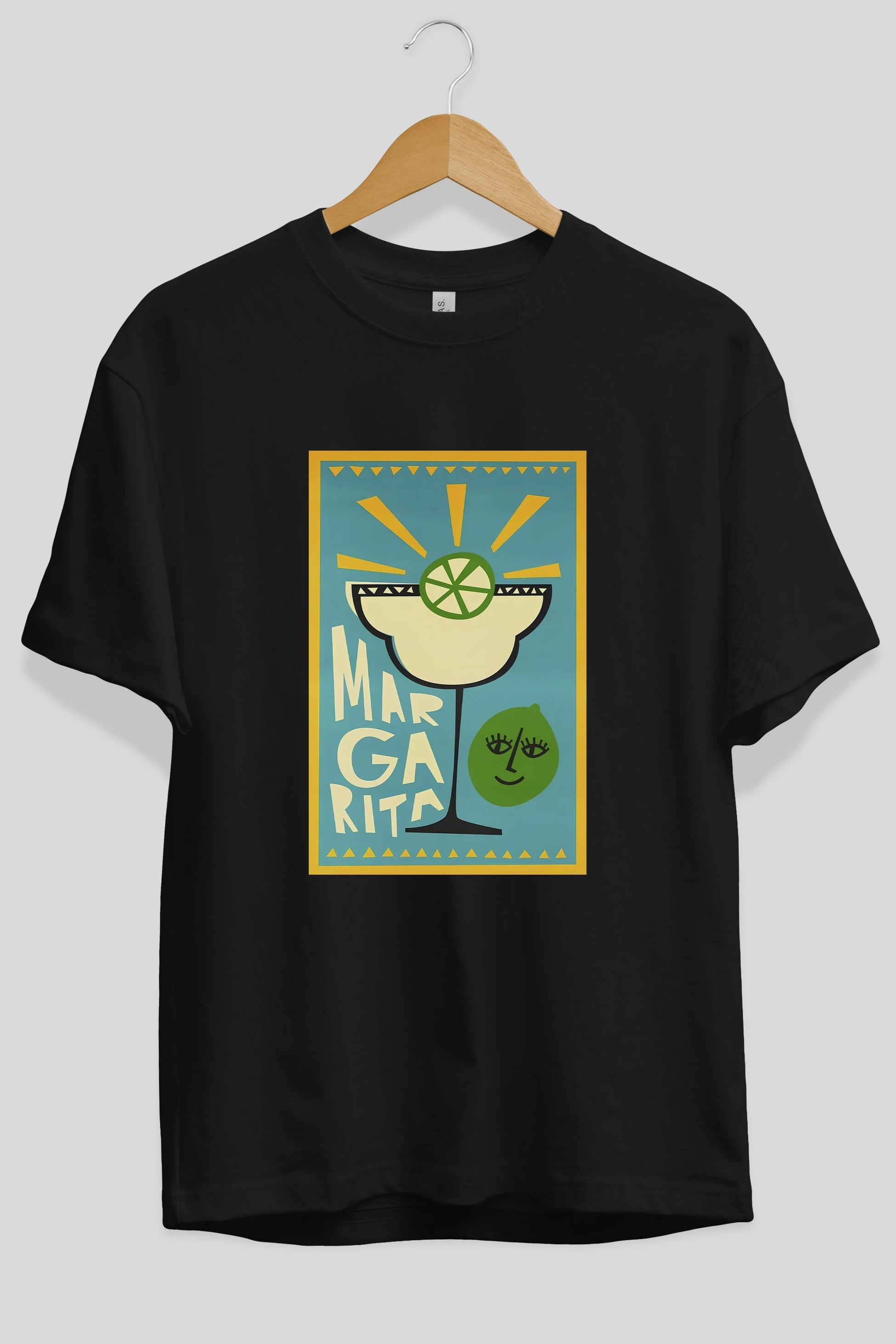 Margarita 4 Ön Baskılı Oversize t-shirt Erkek Kadın Unisex %100 Pamuk Bisiklet Yaka tişort