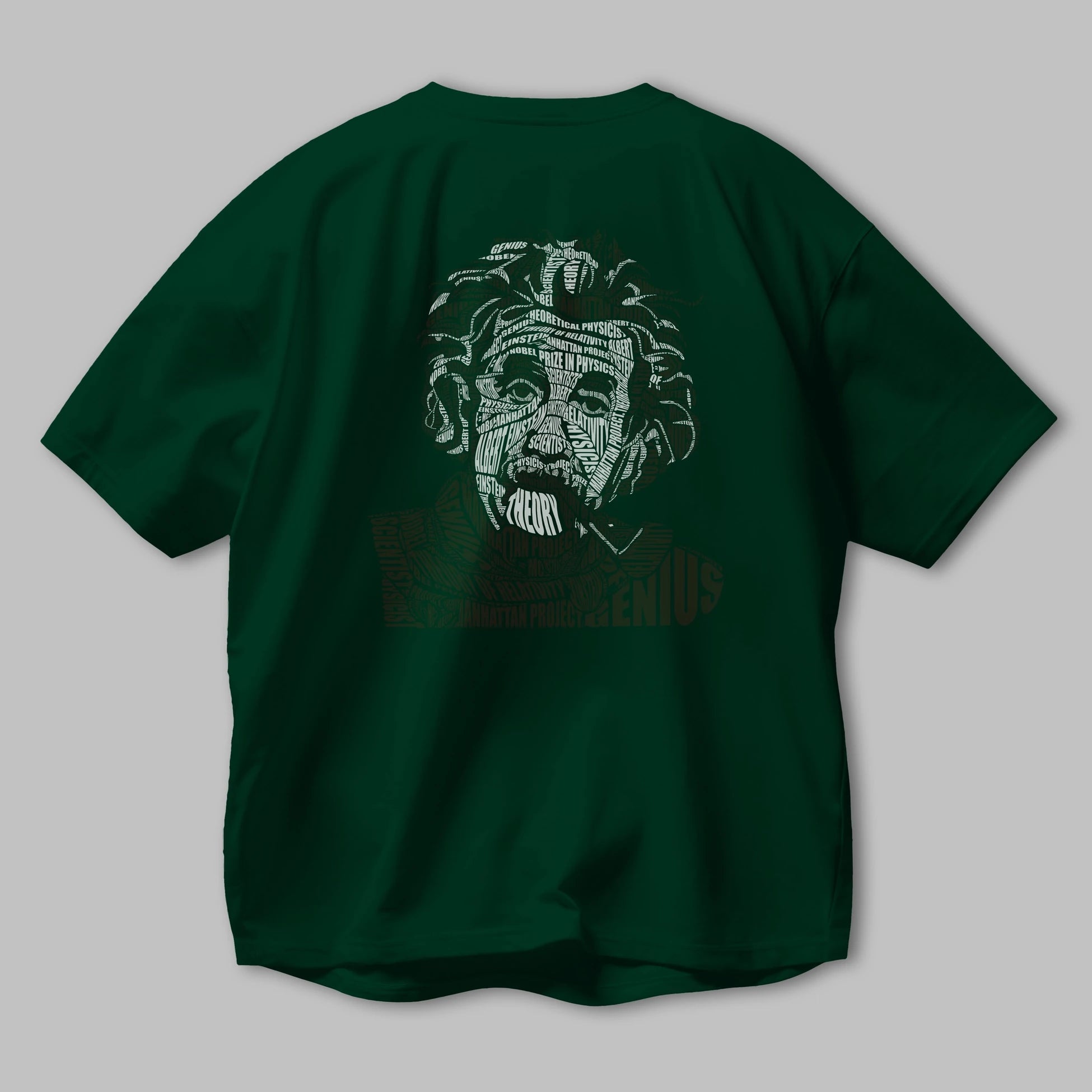 Einstein Calligram Arka Baskılı Oversize t-shirt %100 pamuk Erkek Kadın Unisex