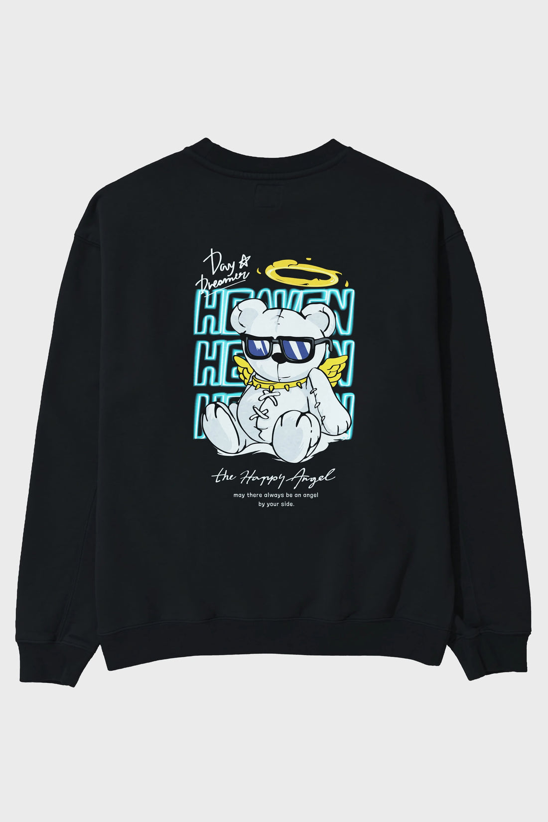Heaven Bear Arka Baskılı Oversize Sweatshirt Erkek Kadın Unisex