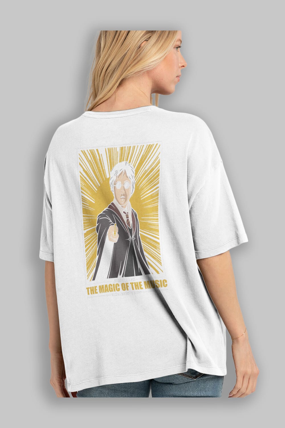John Potter Arka Baskılı Oversize t-shirt Erkek Kadın Unisex %100 Pamuk tişort