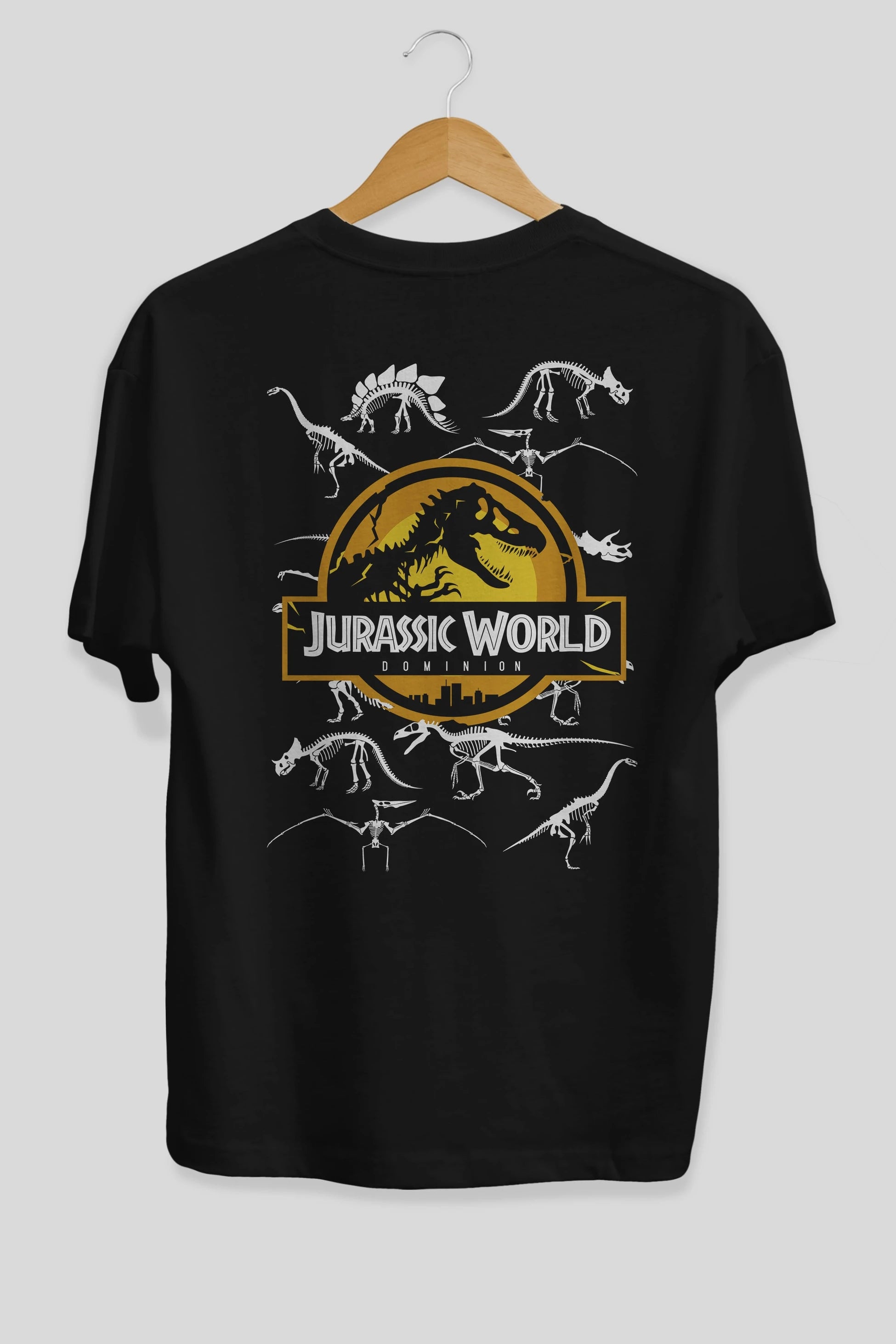 Jurassic Park (5) Arka Baskılı Oversize t-shirt Erkek Kadın Unisex %100 Pamuk Bisiklet Yaka tişort