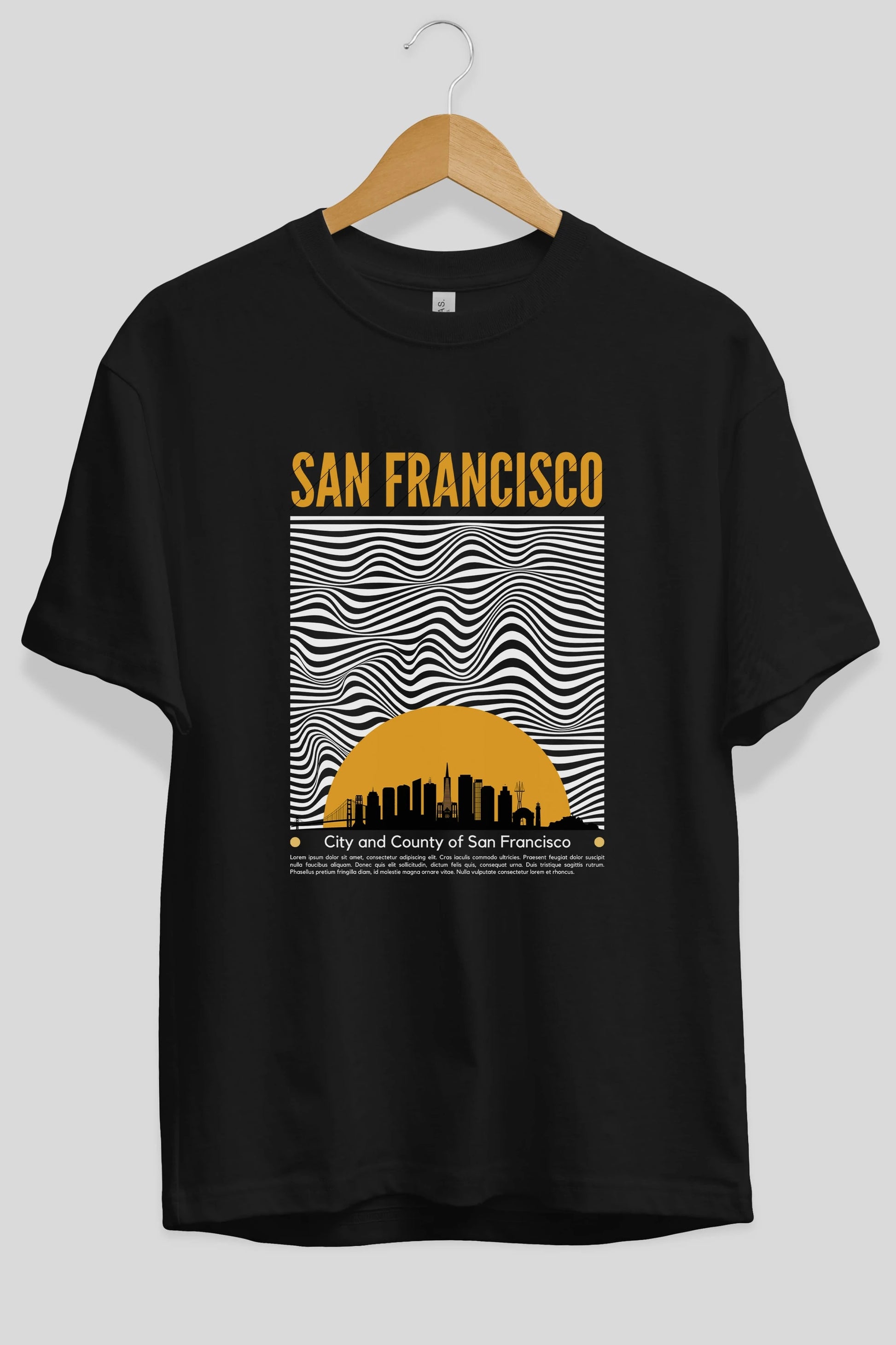 San Francisco Yazılı Ön Baskılı Oversize t-shirt Erkek Kadın Unisex