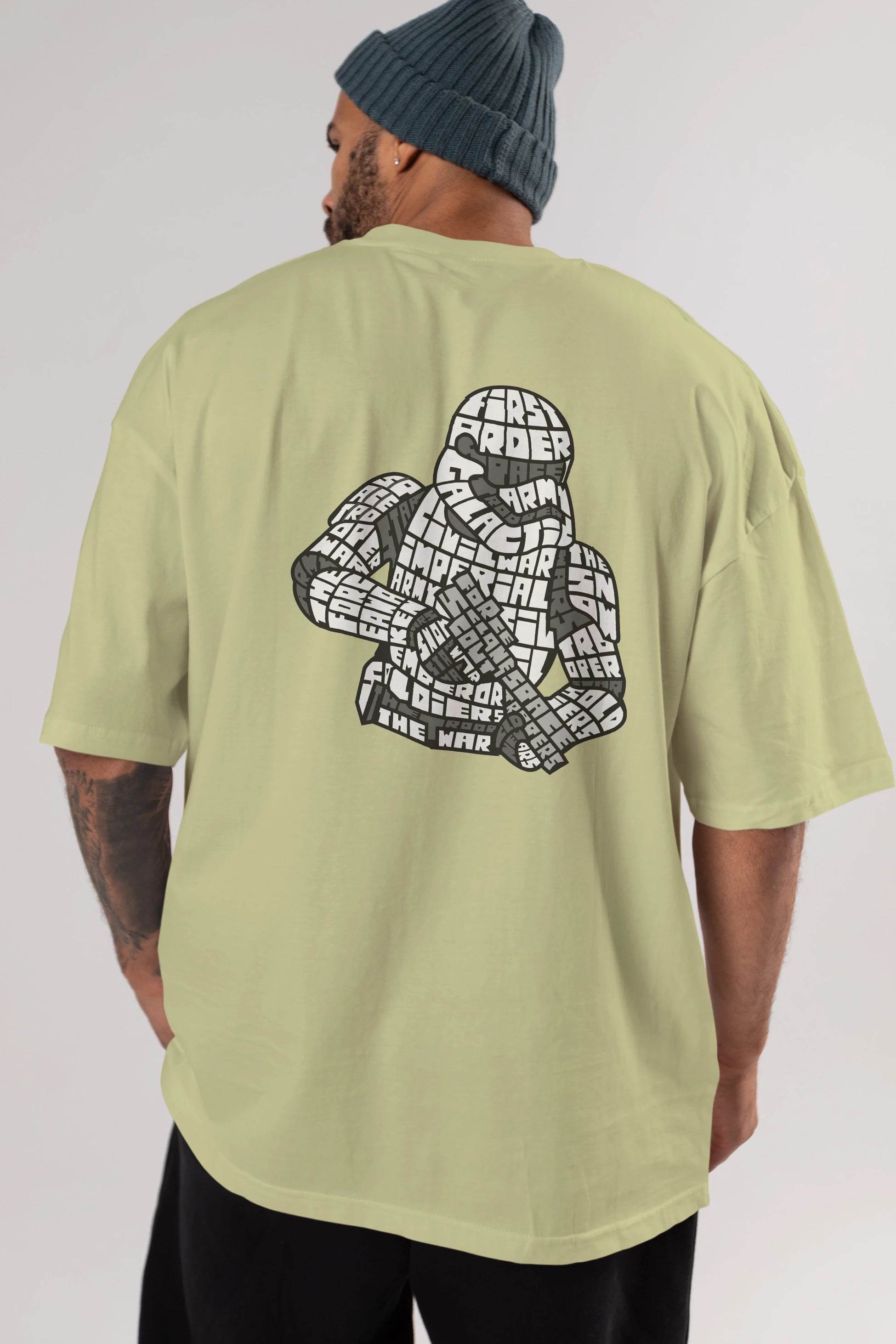 First Order Arka Baskılı Oversize t-shirt %100 pamuk Erkek Kadın Unisex