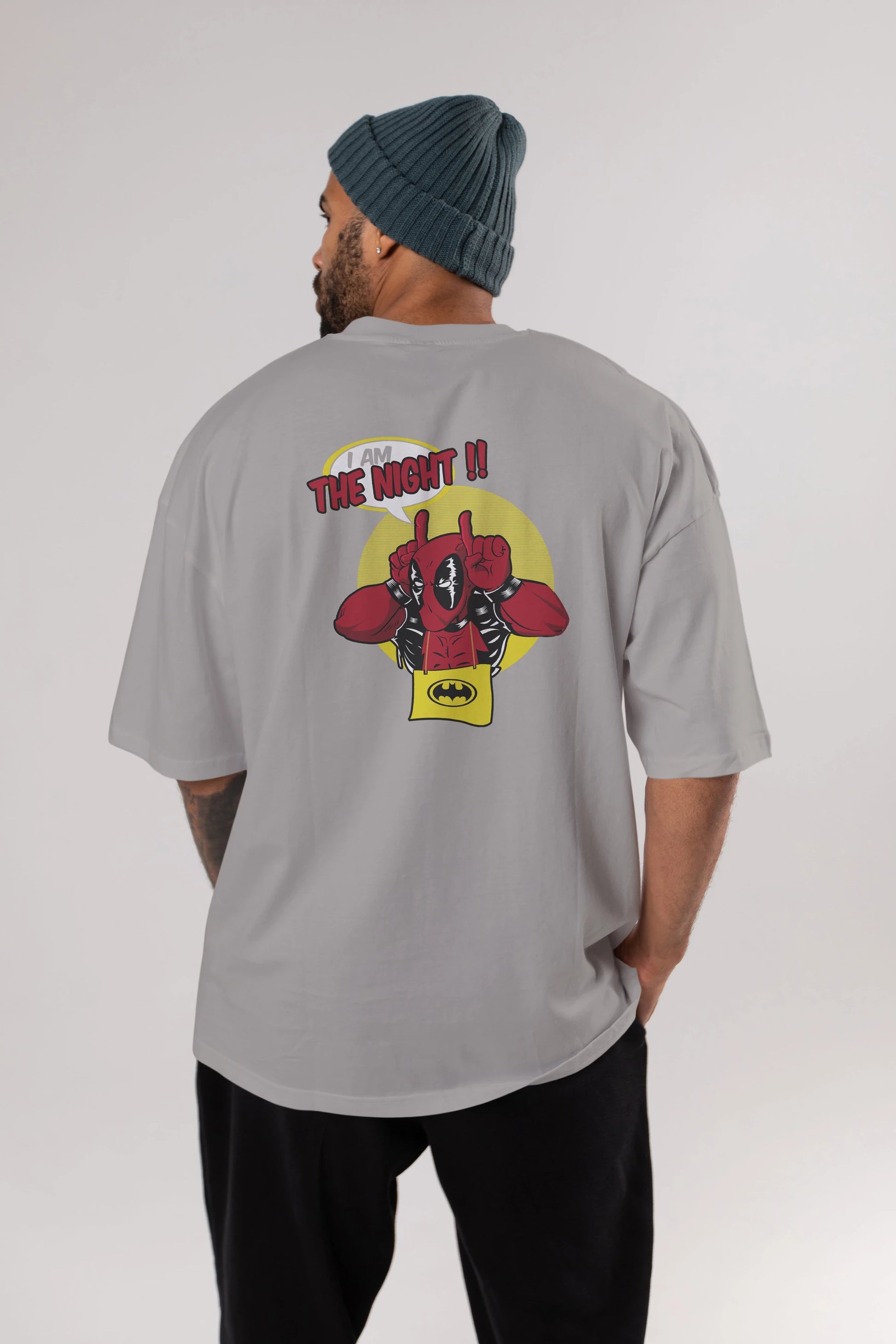 Deadpool (1) Arka Baskılı Oversize t-shirt Erkek Kadın Unisex %100 Pamuk Bisiklet Yaka tişort