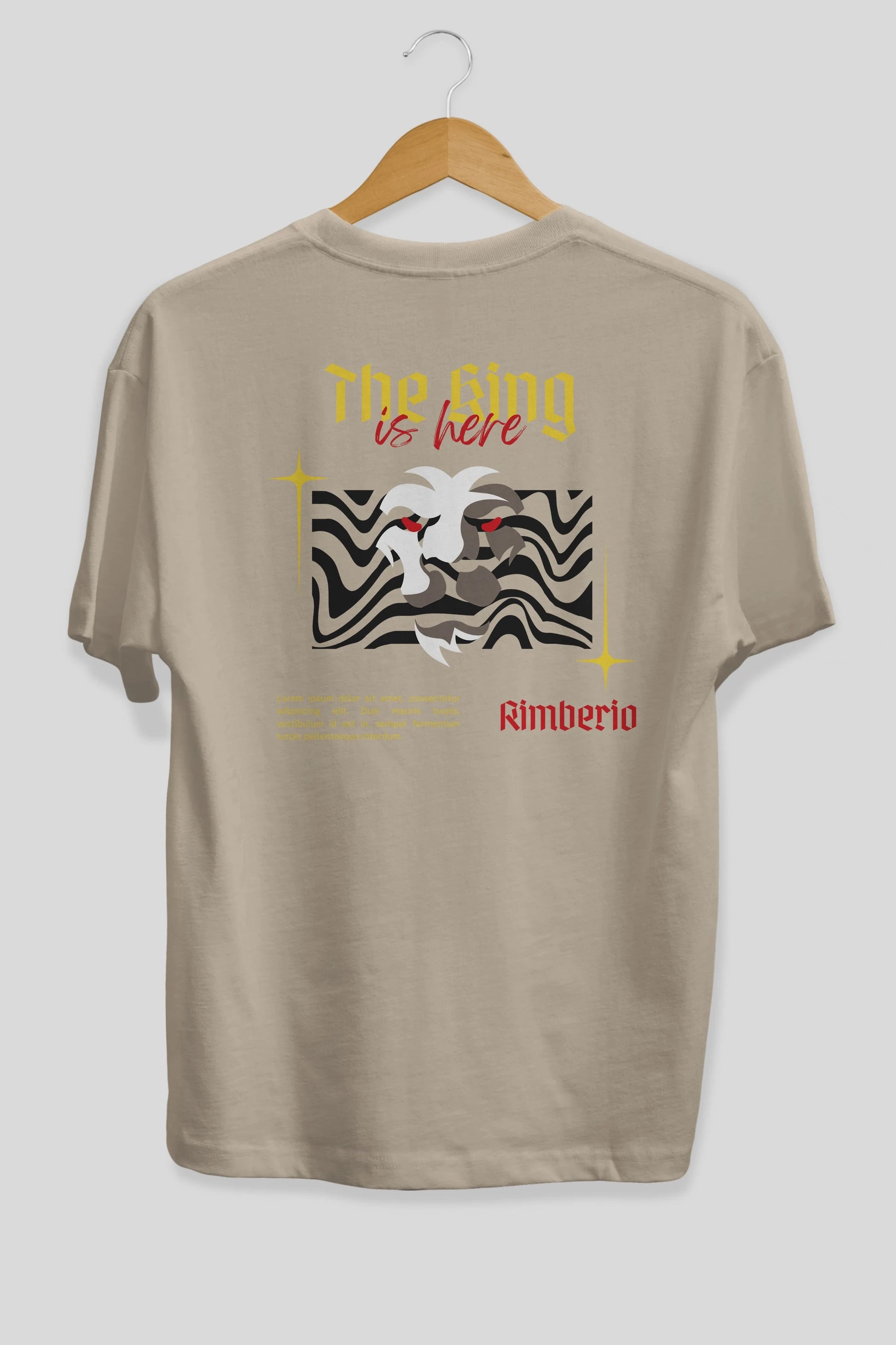 The King is Here Yazılı Arka Baskılı Oversize t-shirt Erkek Kadın Unisex