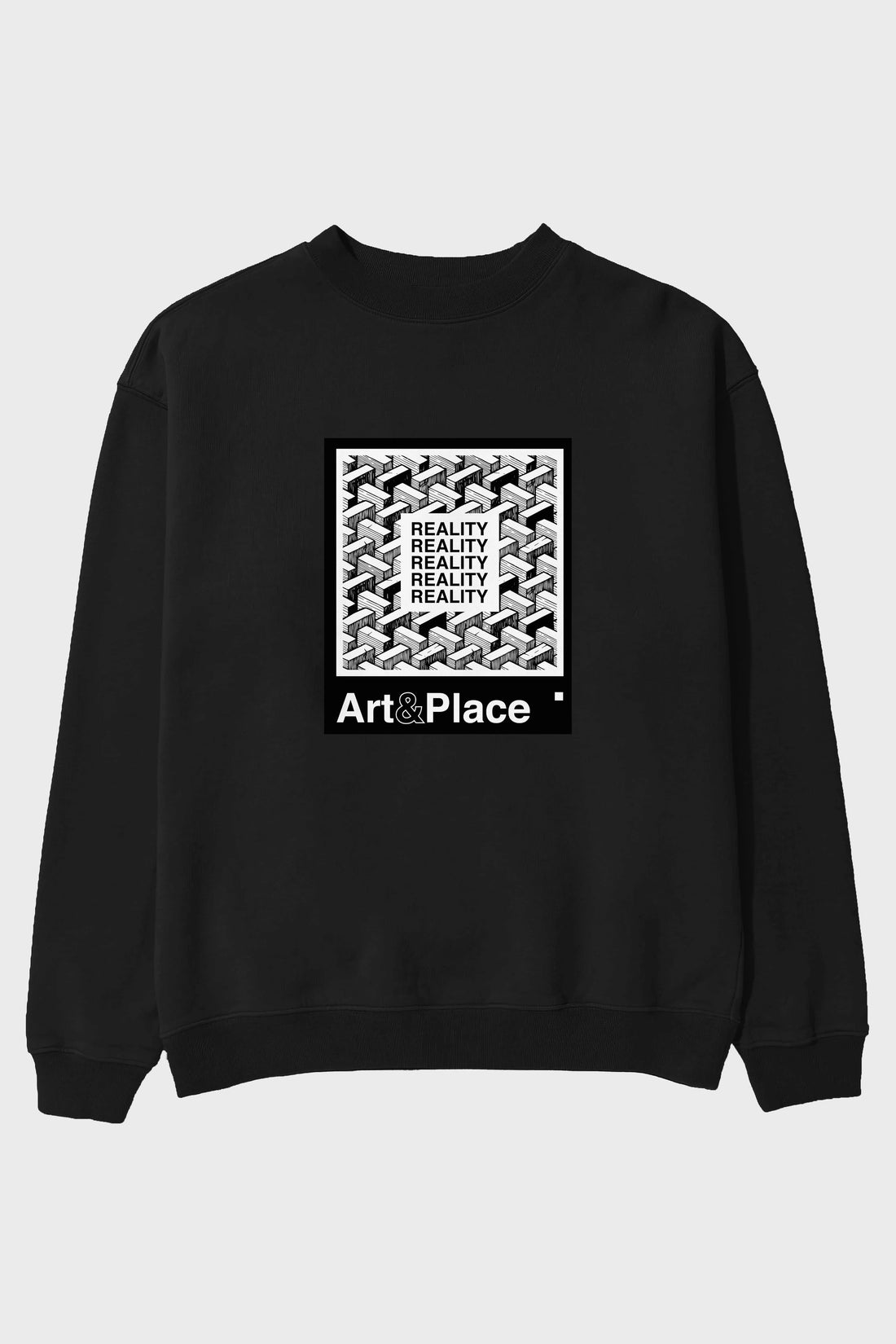 Reality Ön Baskılı Oversize Sweatshirt Erkek Kadın Unisex
