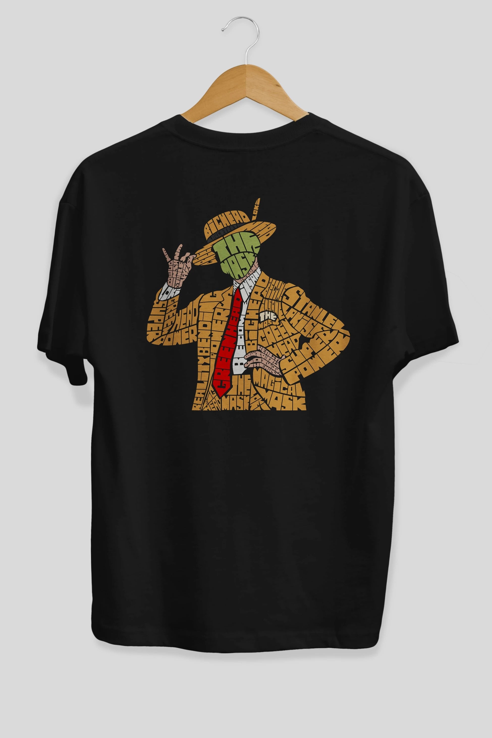 The Mask Arka Baskılı Oversize t-shirt %100 pamuk Erkek Kadın Unisex