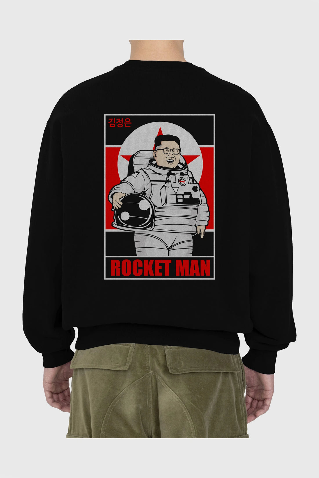 Astronot Kim Arka Baskılı Oversize Sweatshirt Erkek Kadın Unisex