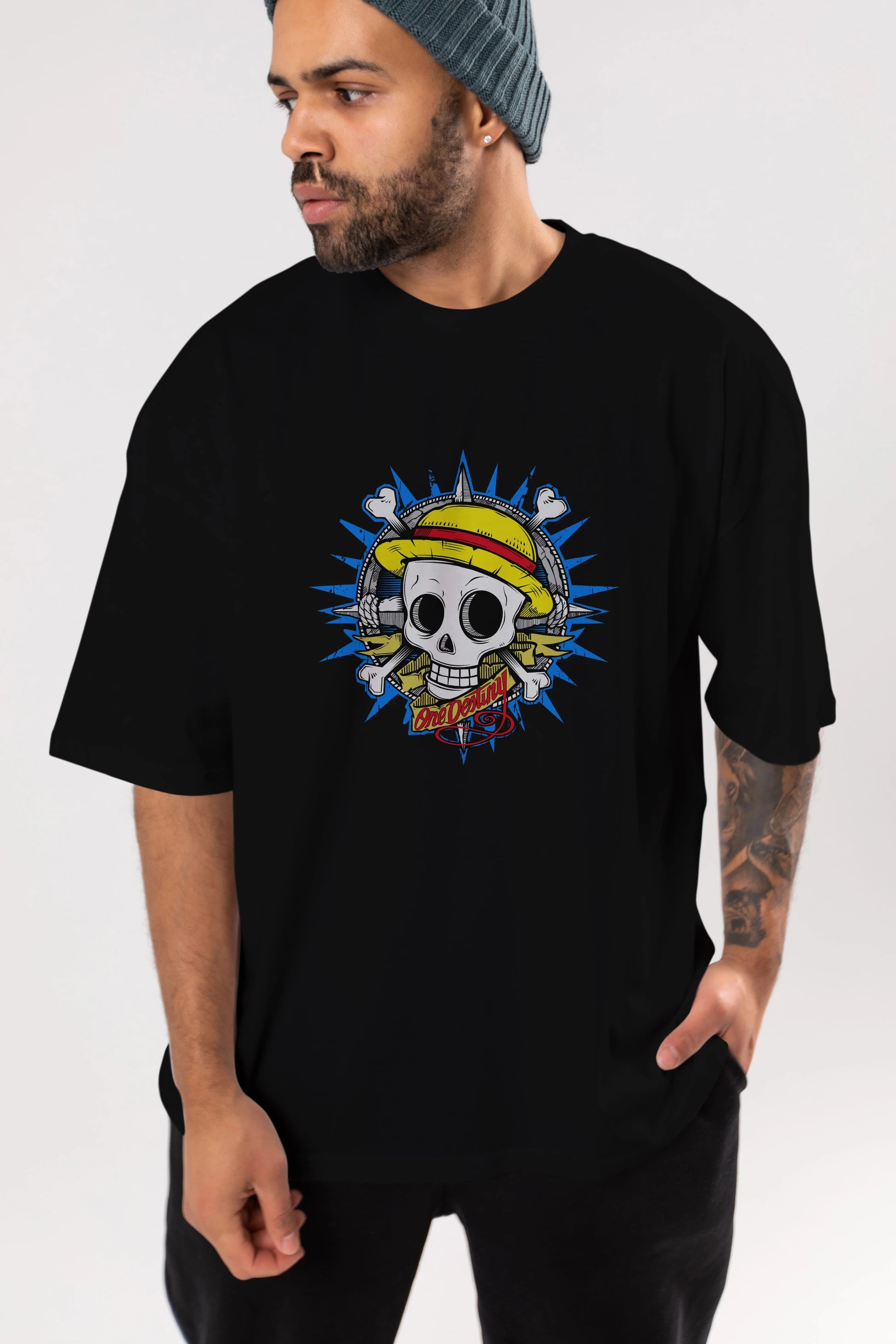 One destiny Anime Ön Baskılı Oversize t-shirt Erkek Kadın Unisex